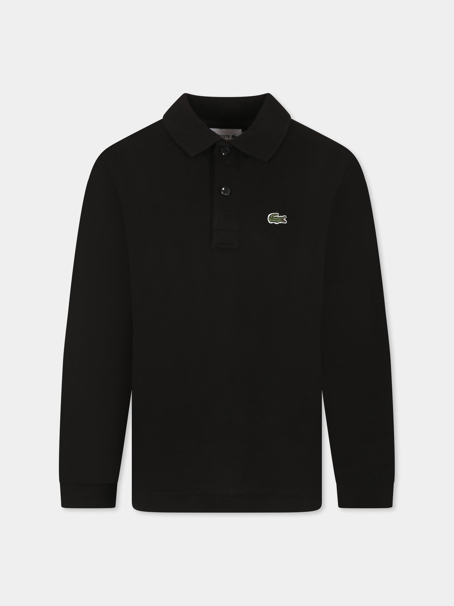 Polo nera per bambini con coccodrillo,Lacoste,PJ8915 031