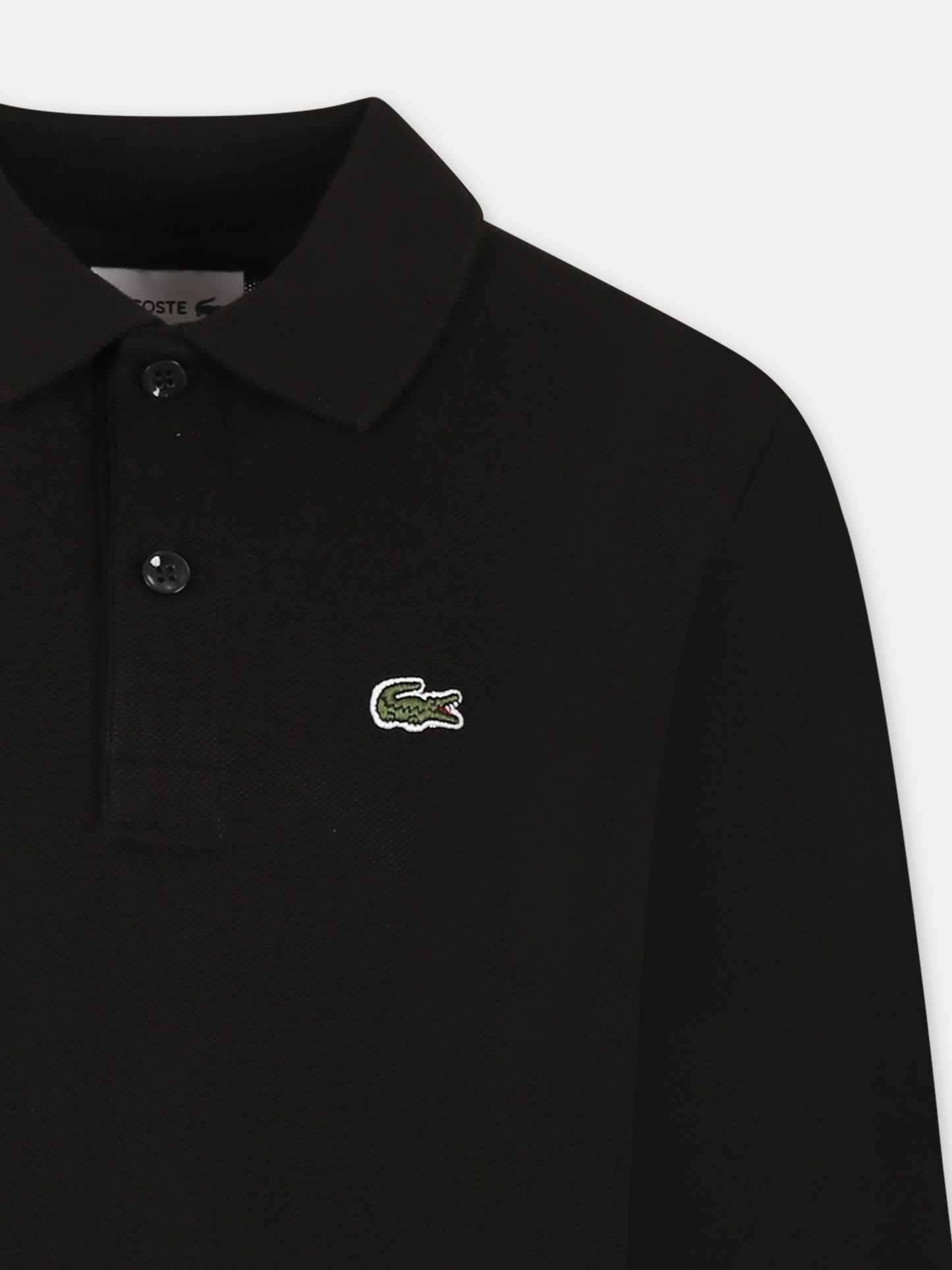 Polo nera per bambini con coccodrillo,Lacoste,PJ8915 031