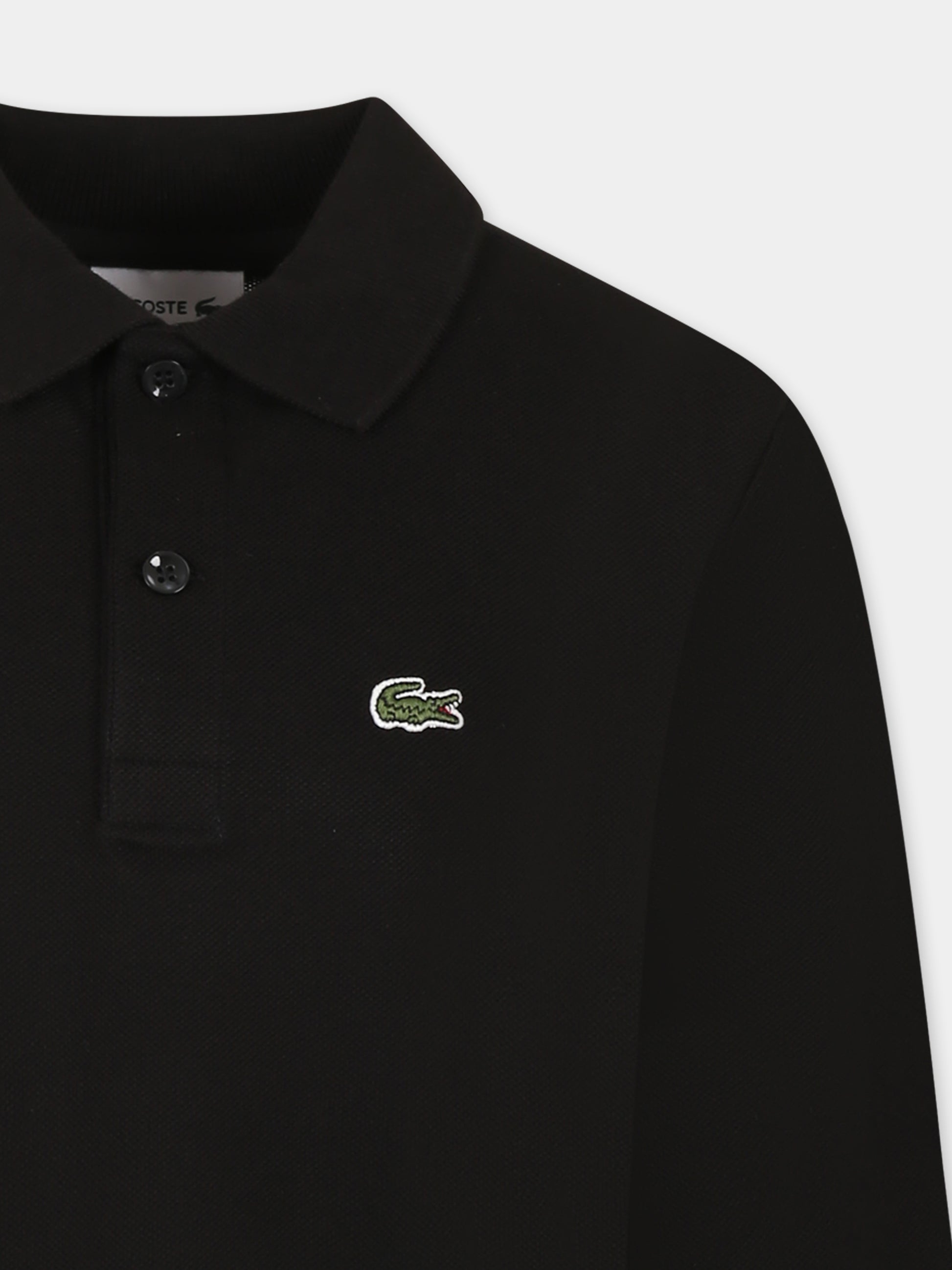 Polo nera per bambini con coccodrillo,Lacoste,PJ8915 031