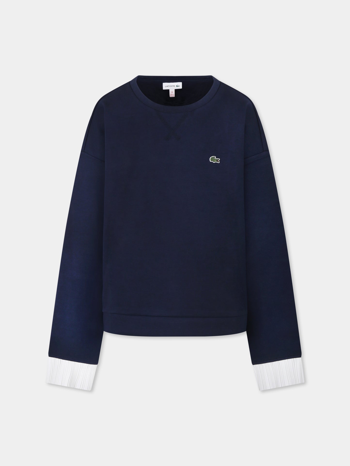 Felpa blu per bambina con coccodrillo,Lacoste,SJ2491 525