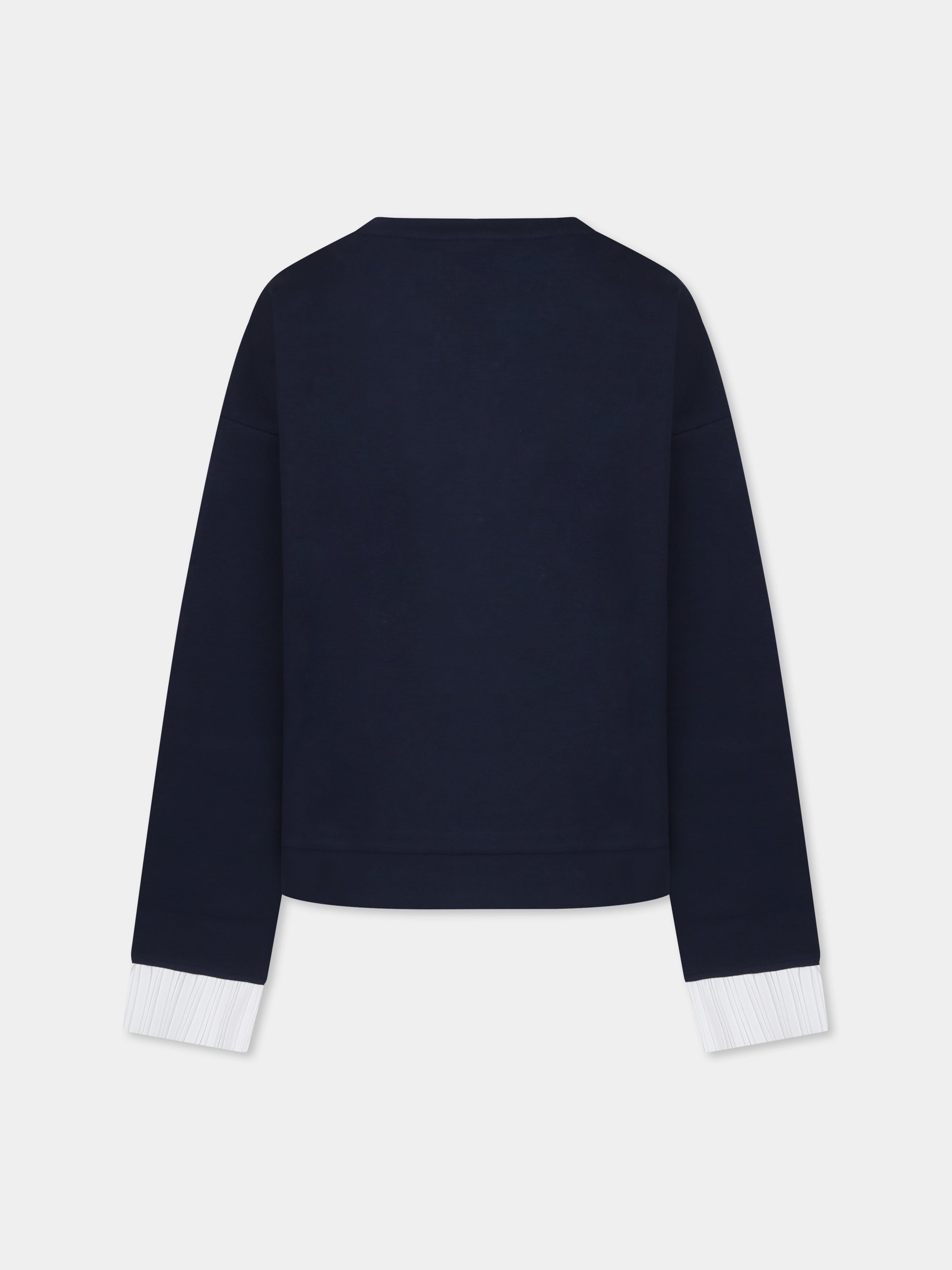 Felpa blu per bambina con coccodrillo,Lacoste,SJ2491 525