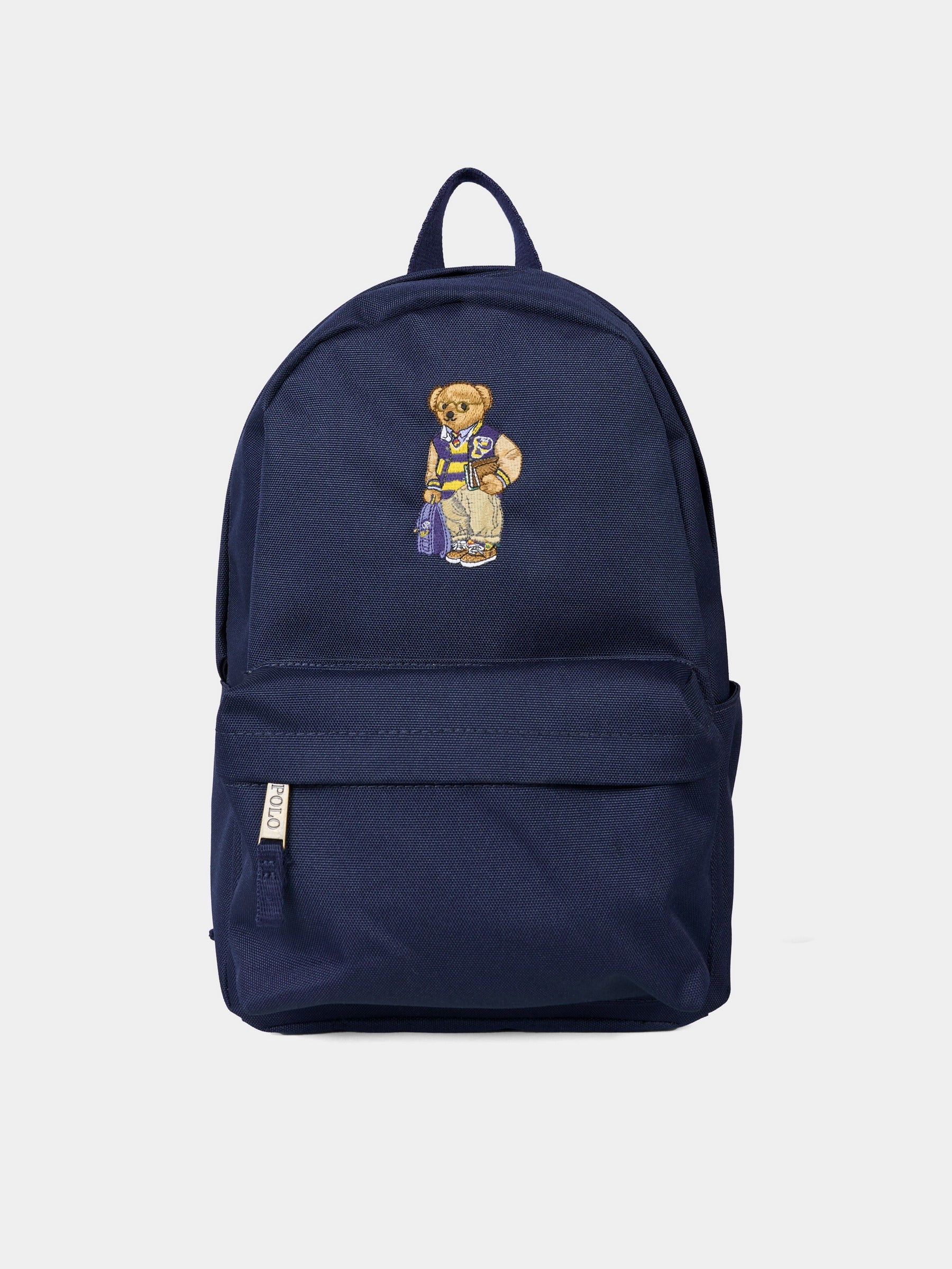 Zaino blu per bambino con Polo Bear,Ralph Lauren Kids,9AR173 BK9