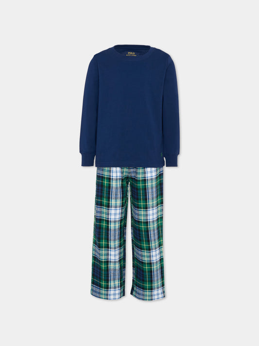Pigiama blu per bambino con cavallino,Ralph Lauren Kids,8P0282 BLG