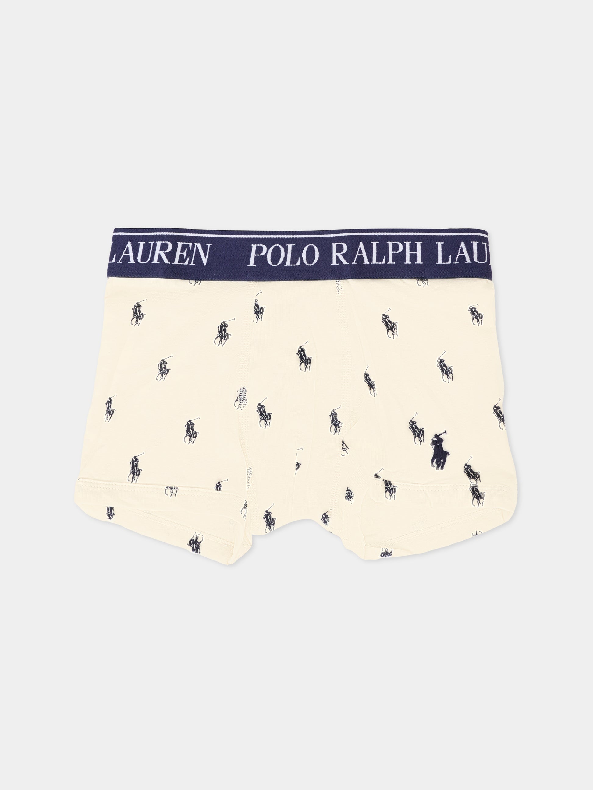 Set boxer blu per bambino con cavallino e logo,Ralph Lauren Kids,9P5015 BK8