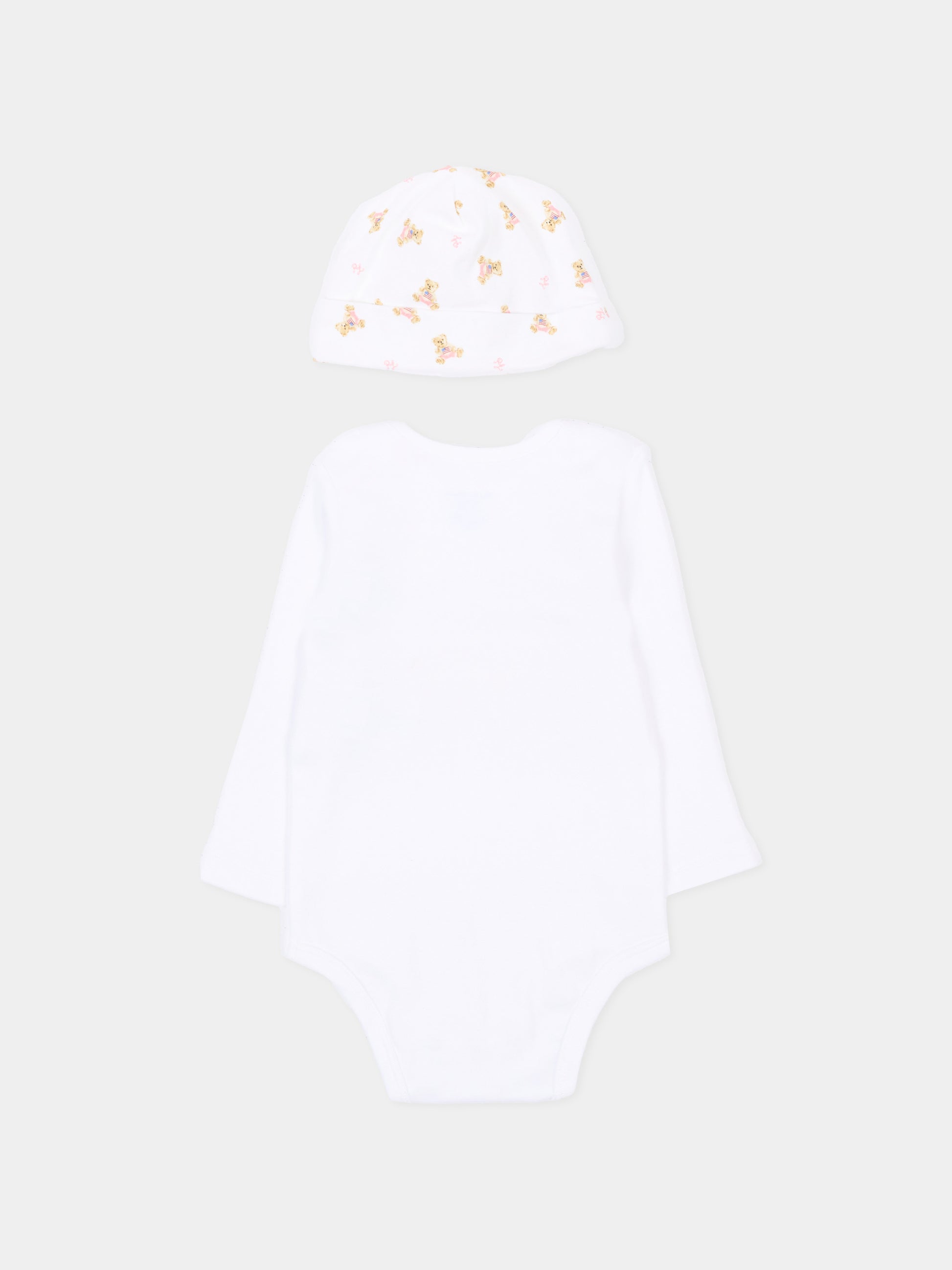 Set body bianco per neonata con Polo Bear,Ralph Lauren Kids,981226001