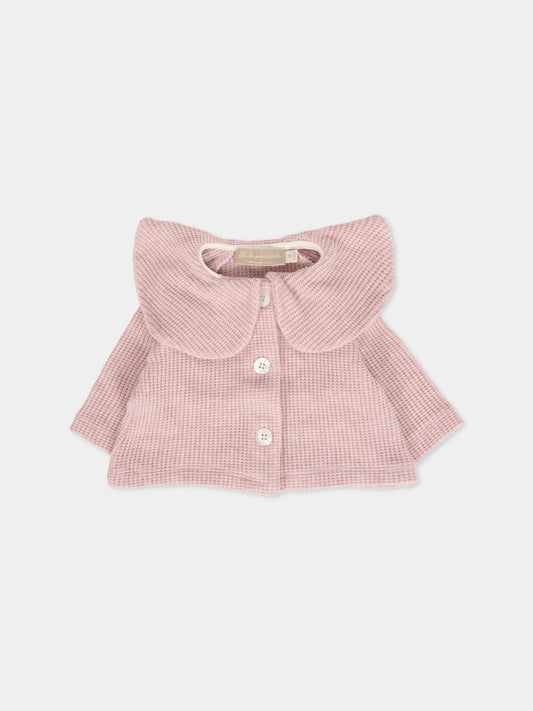 Cardigan rosa per neonata,La Stupenderia,1TCGC22M06