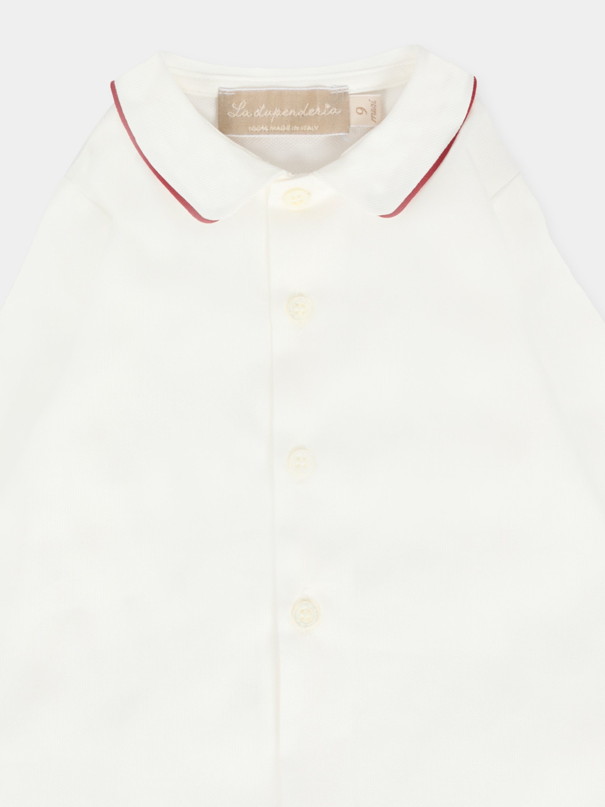 Camicia bianca per neonato,La Stupenderia,1TCCM23P02RED