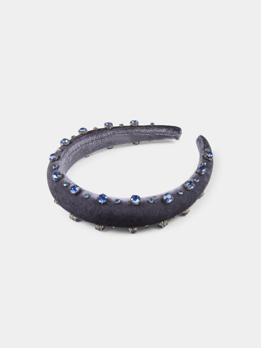Cerchietto blu per bambina con cristalli,Làtara,1616