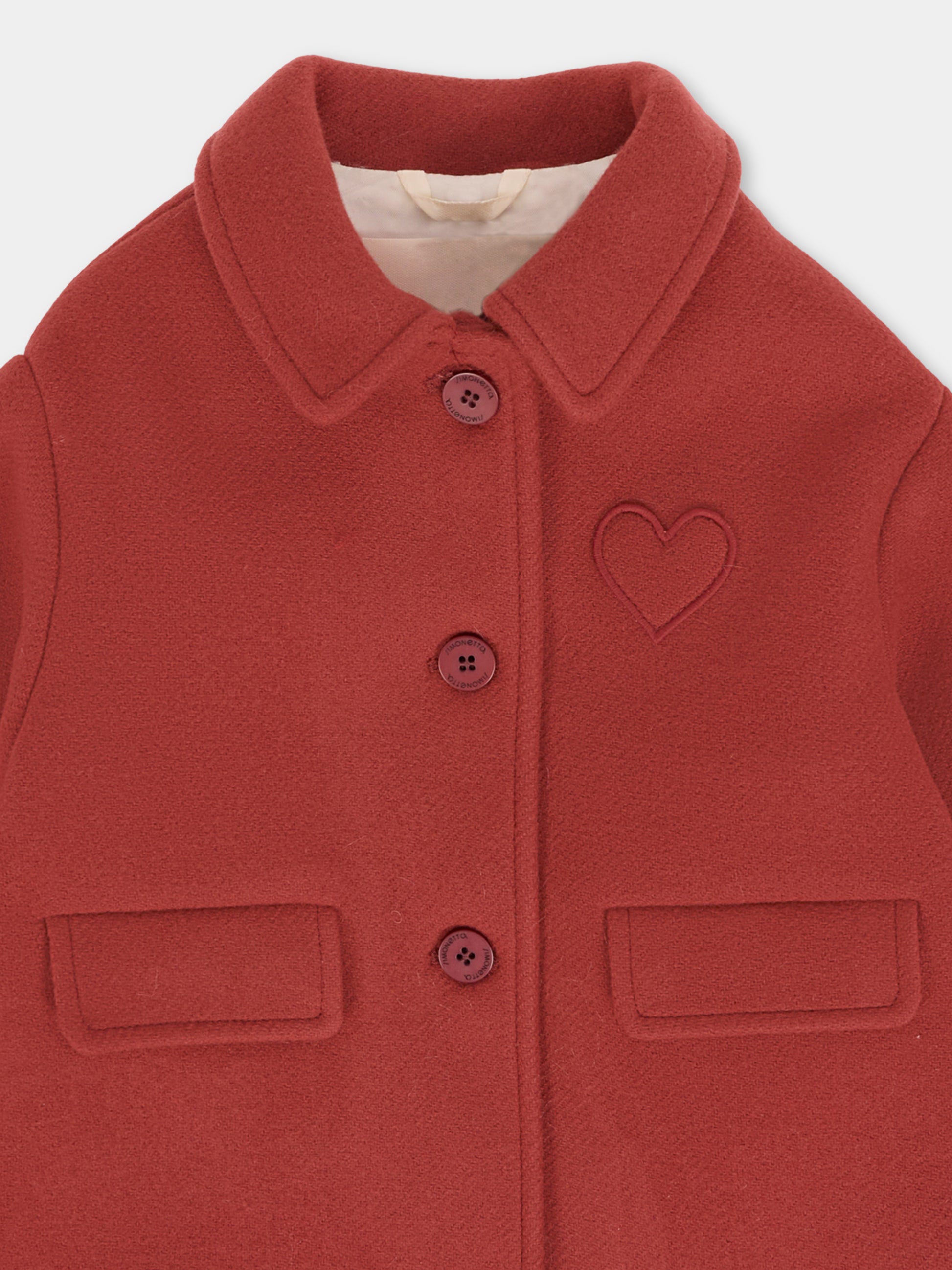 Cappotto bordeaux per neonata con cuori,Simonetta,SX2000 E0227 418