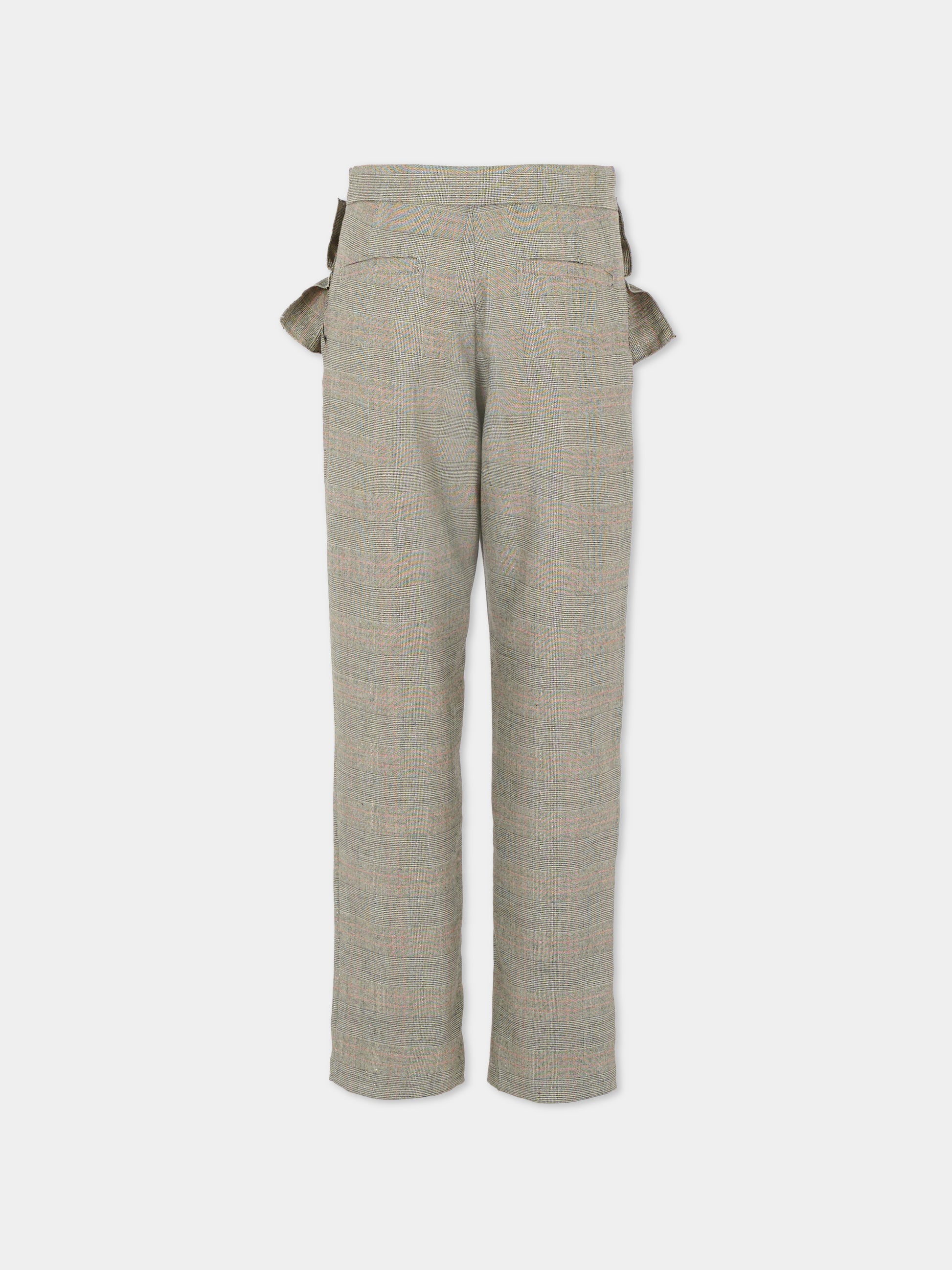 Pantaloni grigi per bambina con fiocchi,Simonetta,SX6A00 I0288 930RO