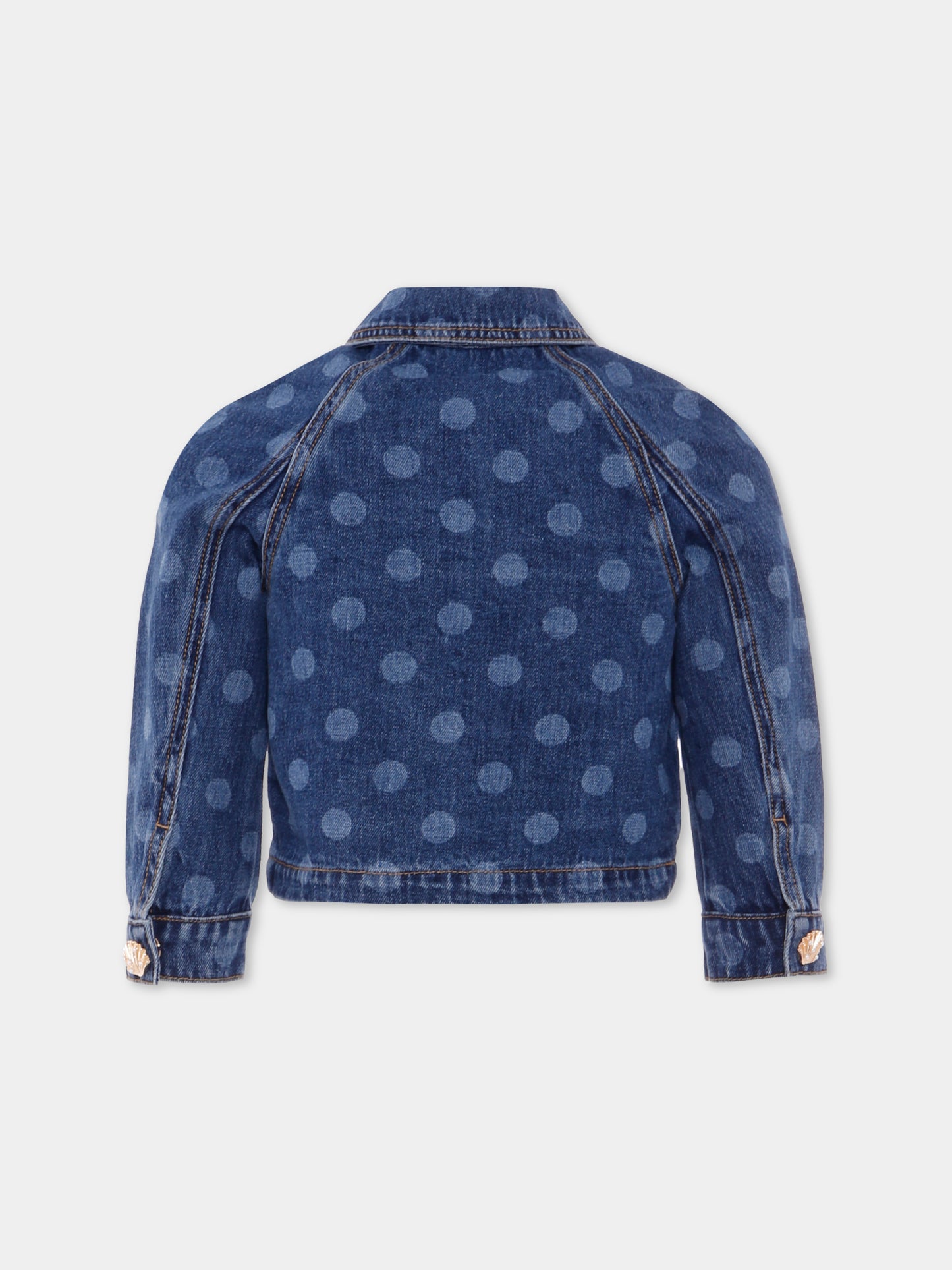 Giubbotto di jeans denim per bambina con pois,Self-portrait,PF25-703J-BL