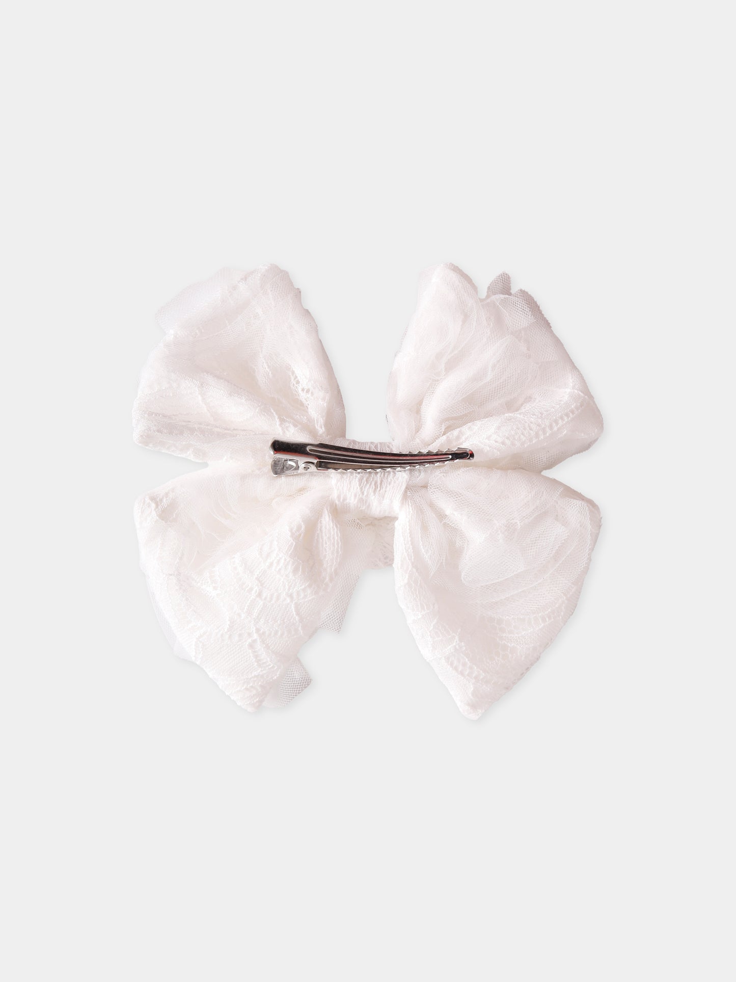 Fermaglio bianco per bambina con fiocco,Self-portrait,PF25-743-W