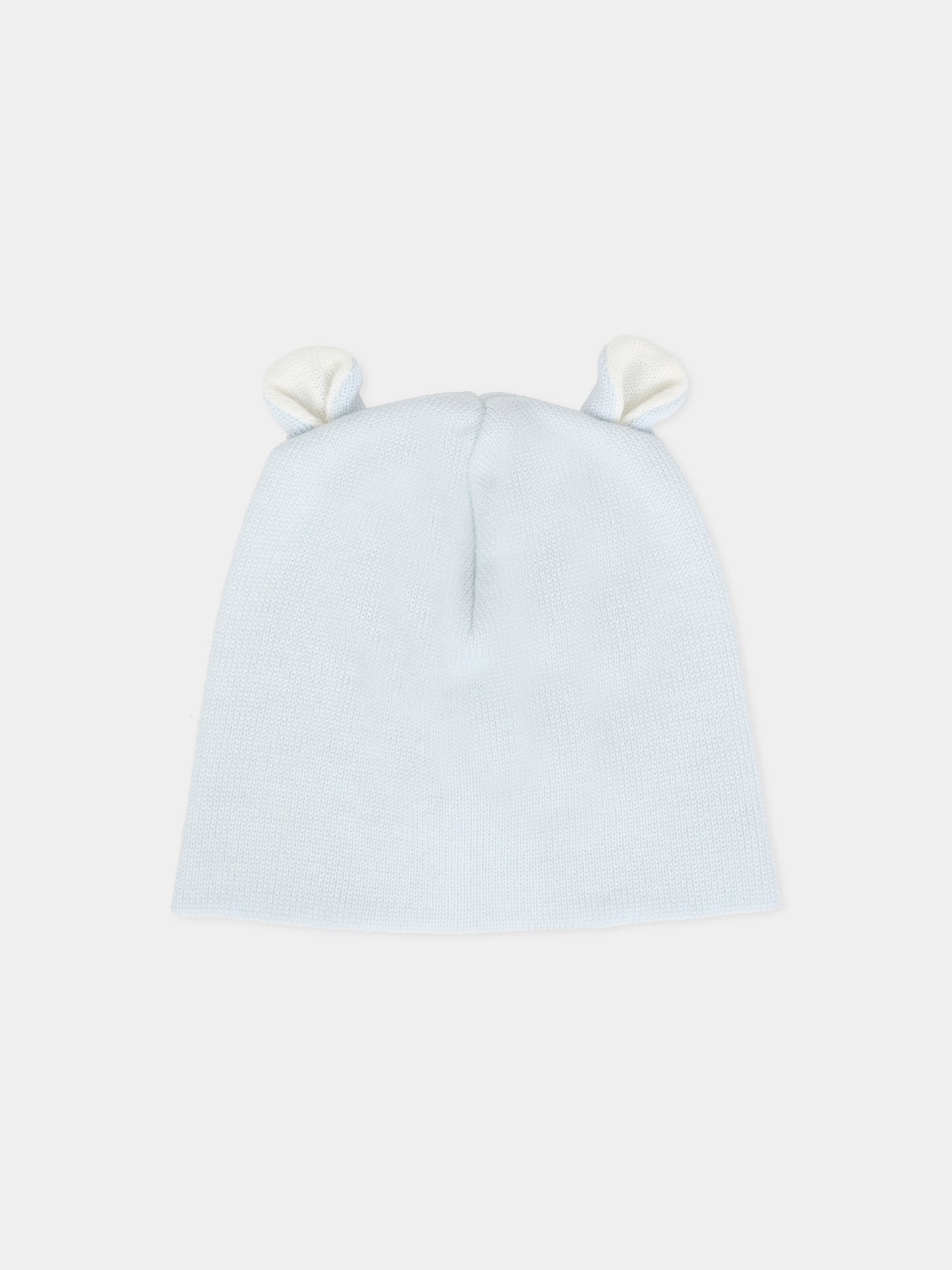 Berretto celeste per neonato con orecchie,Little Bear,2115 CIELO/LATTE