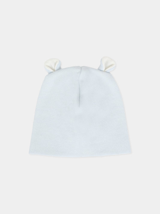 Berretto celeste per neonato con orecchie,Little Bear,2115 CIELO/LATTE