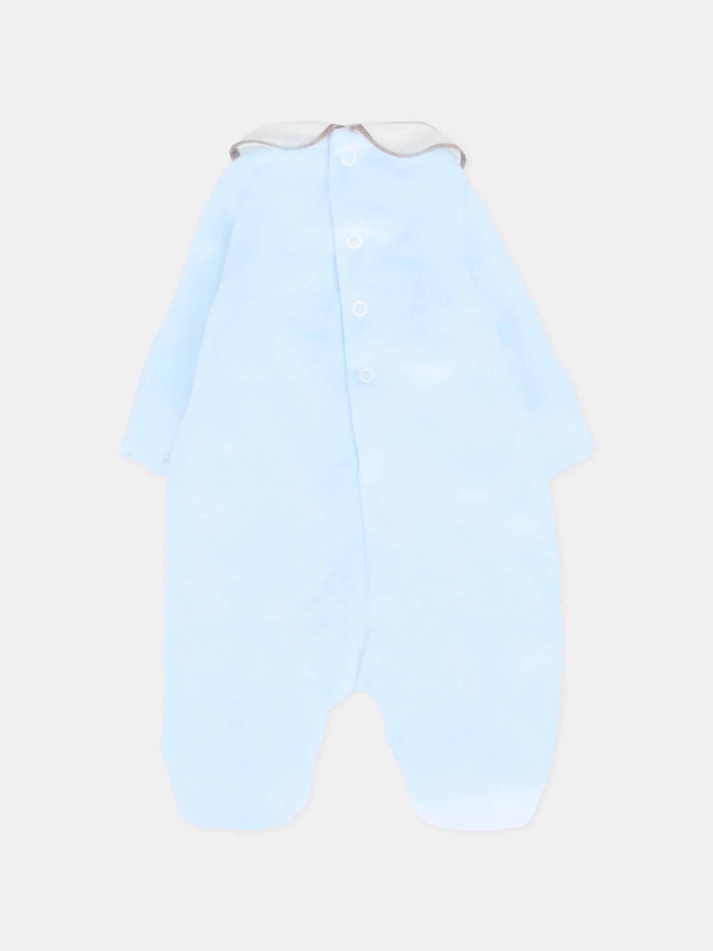 Tutina celeste per neonato con scritta Eccomi,Little Bear,2028 CIELO/TORTORA