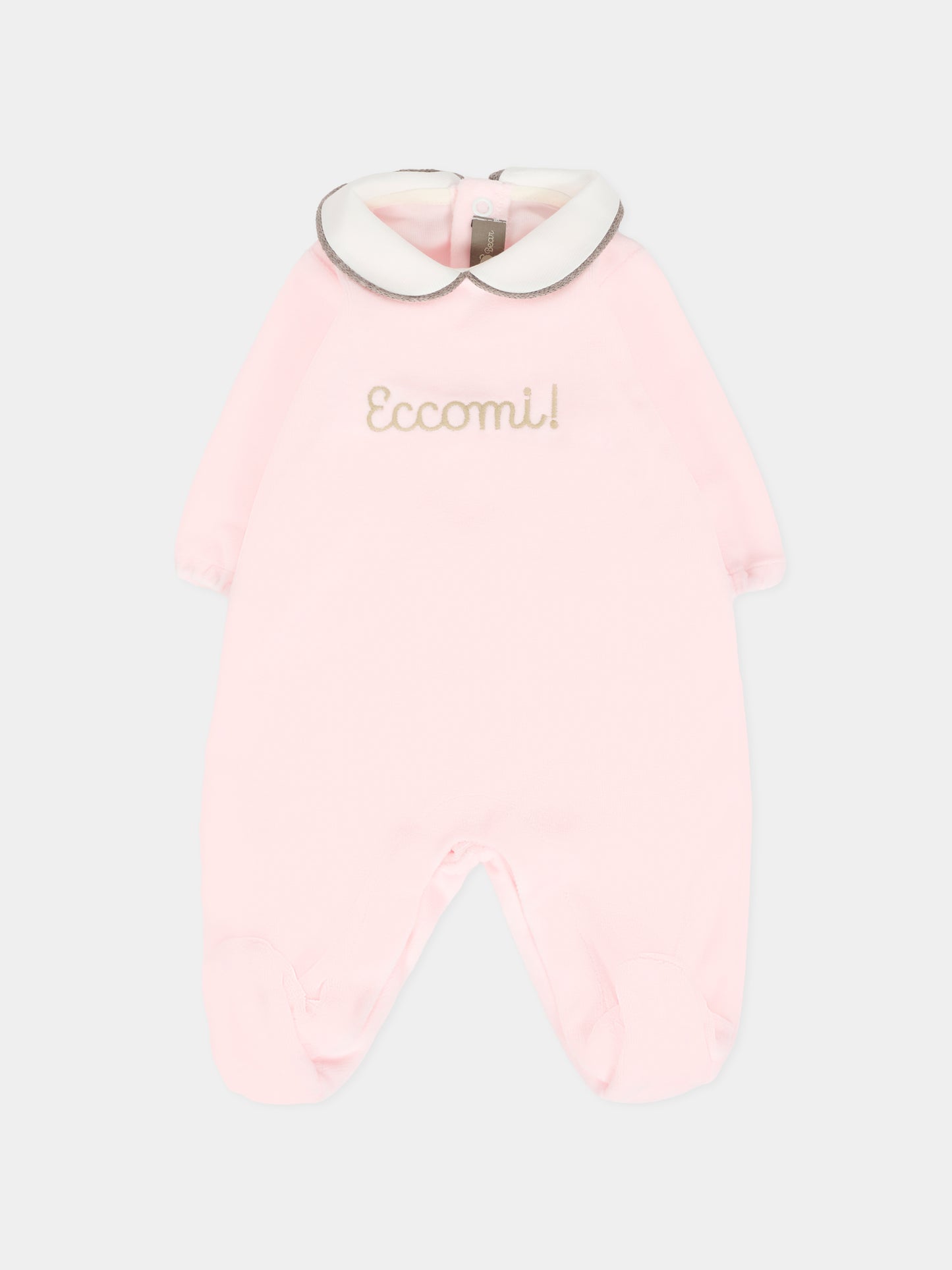 Tutina rosa per neonata con scritta Eccomi,Little Bear,2028 ROSA/TORTA