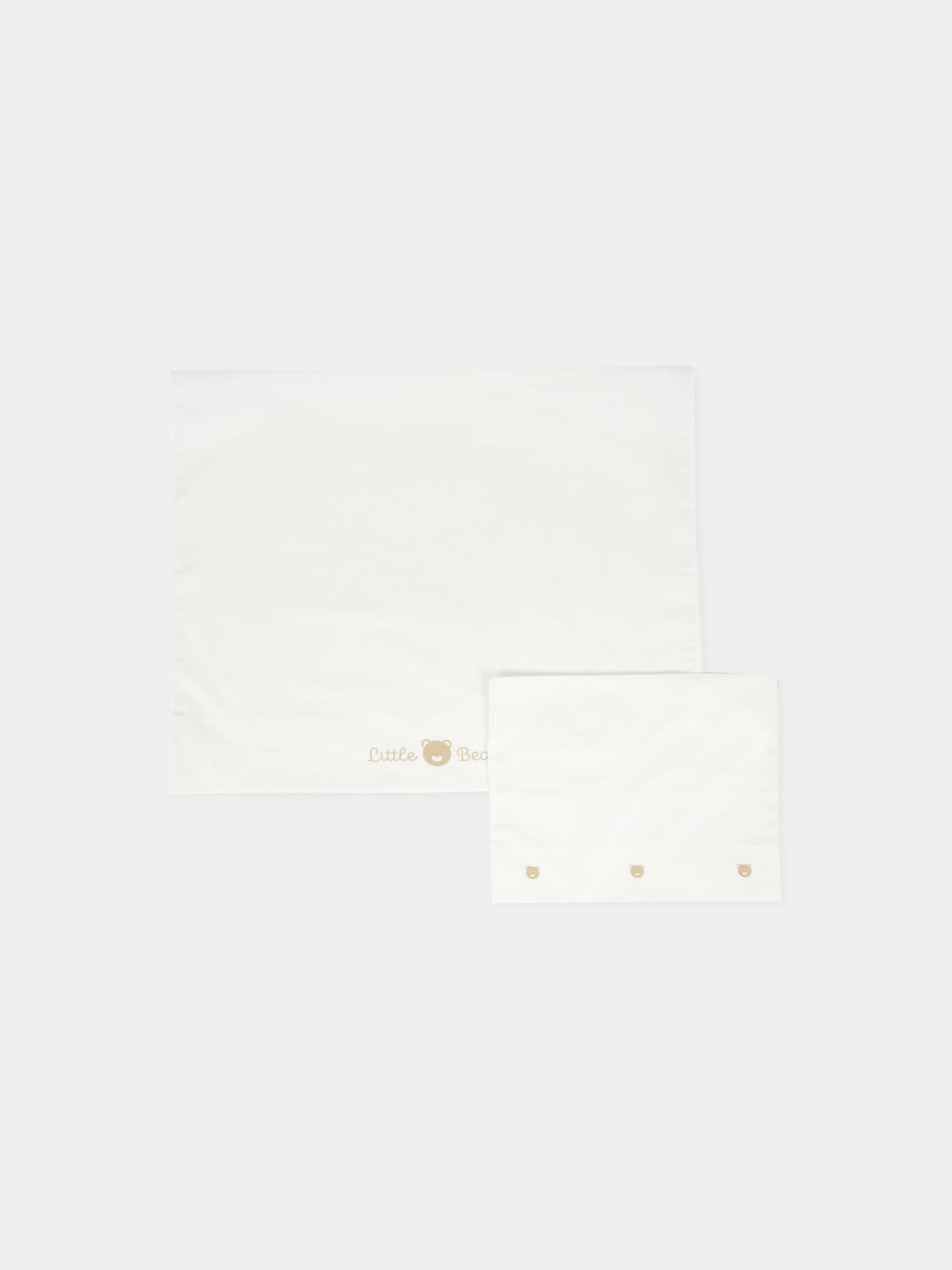 Set lenzuola bianco per neonati con orsetto e logo,Little Bear,2044 LATTE/TORTORA