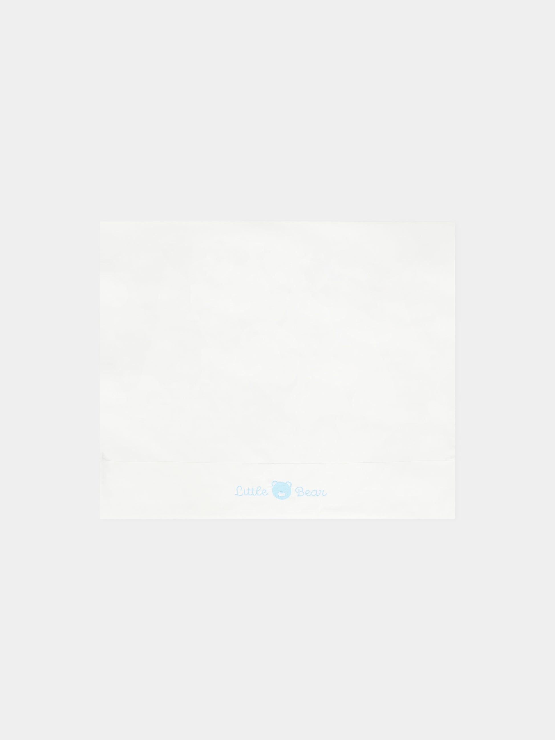 Set lenzuola bianco per neonato con orsetto e logo,Little Bear,2044 LATTE/CIELO