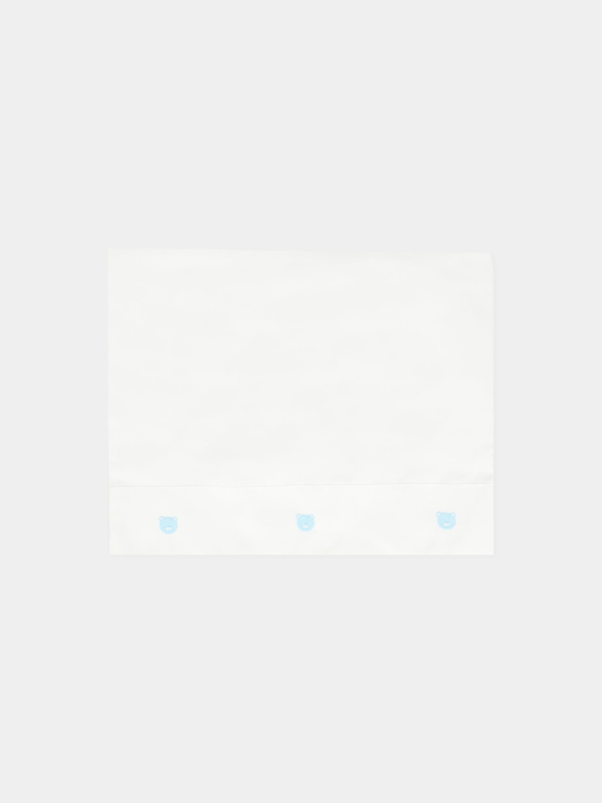 Set lenzuola bianco per neonato con orsetto e logo,Little Bear,2044 LATTE/CIELO