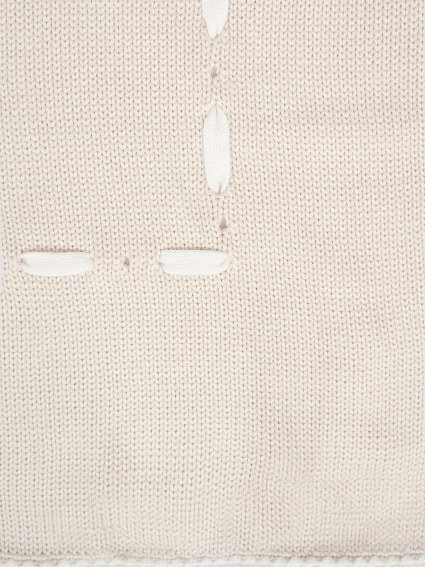 Coperta beige per neonati con nastro avorio,Little Bear,2000 BURRO/LATTE