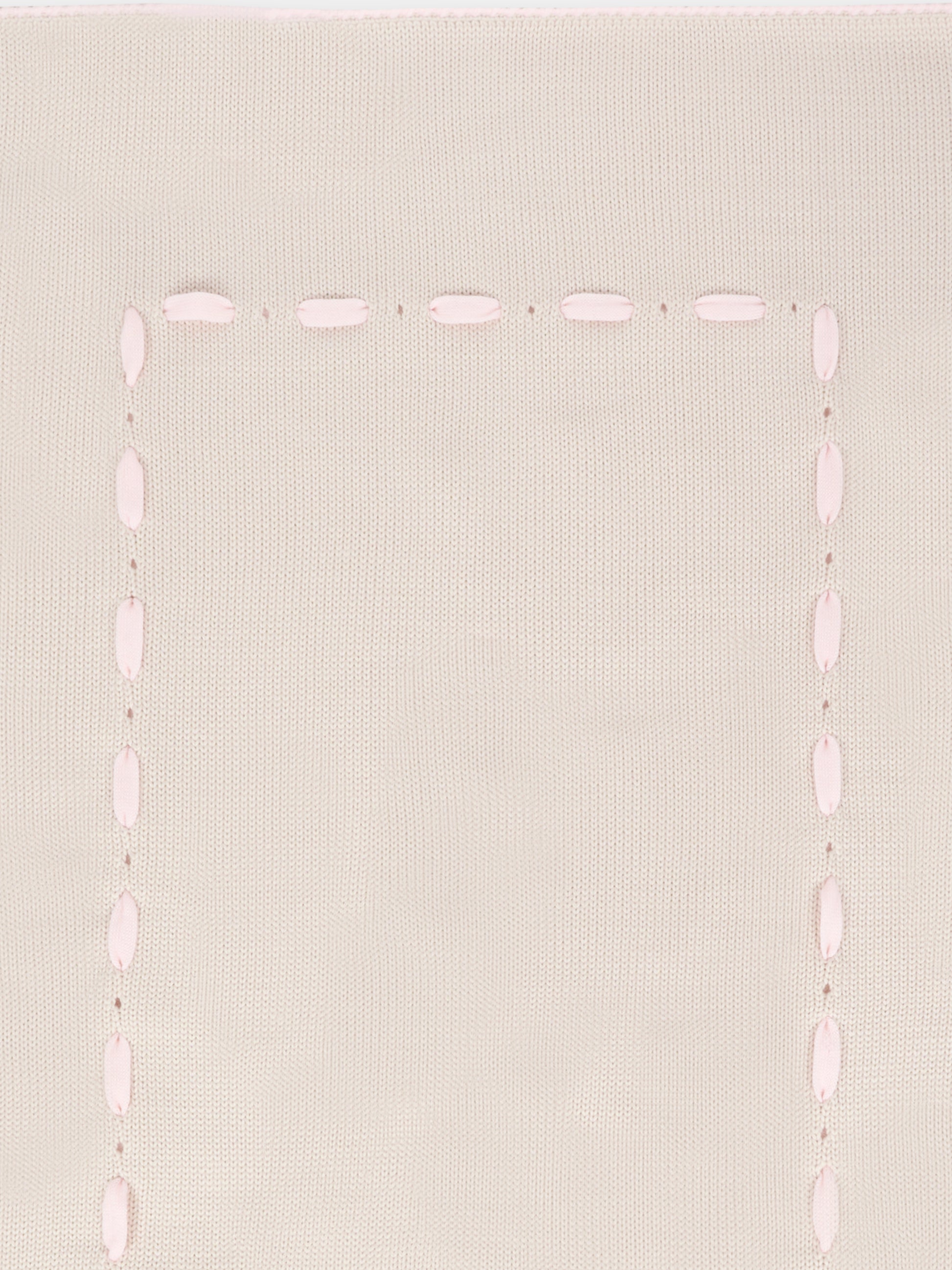 Coperta beige per neonata con nastro rosa,Little Bear,2000 BURRO/CIPRIA