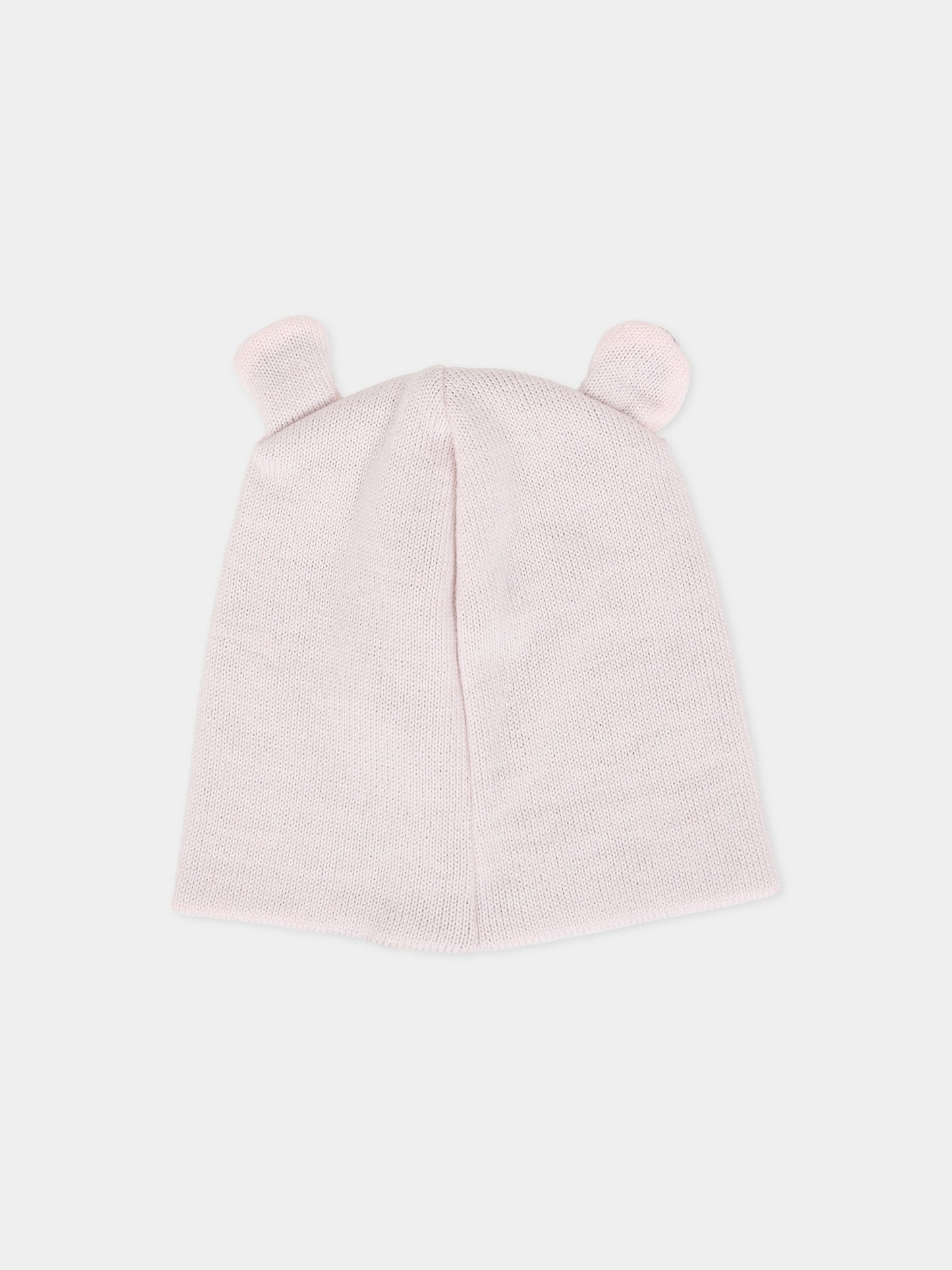 Berretto rosa per neonata con orecchie tortora,Little Bear,2115 CIPRIA/TORTORA