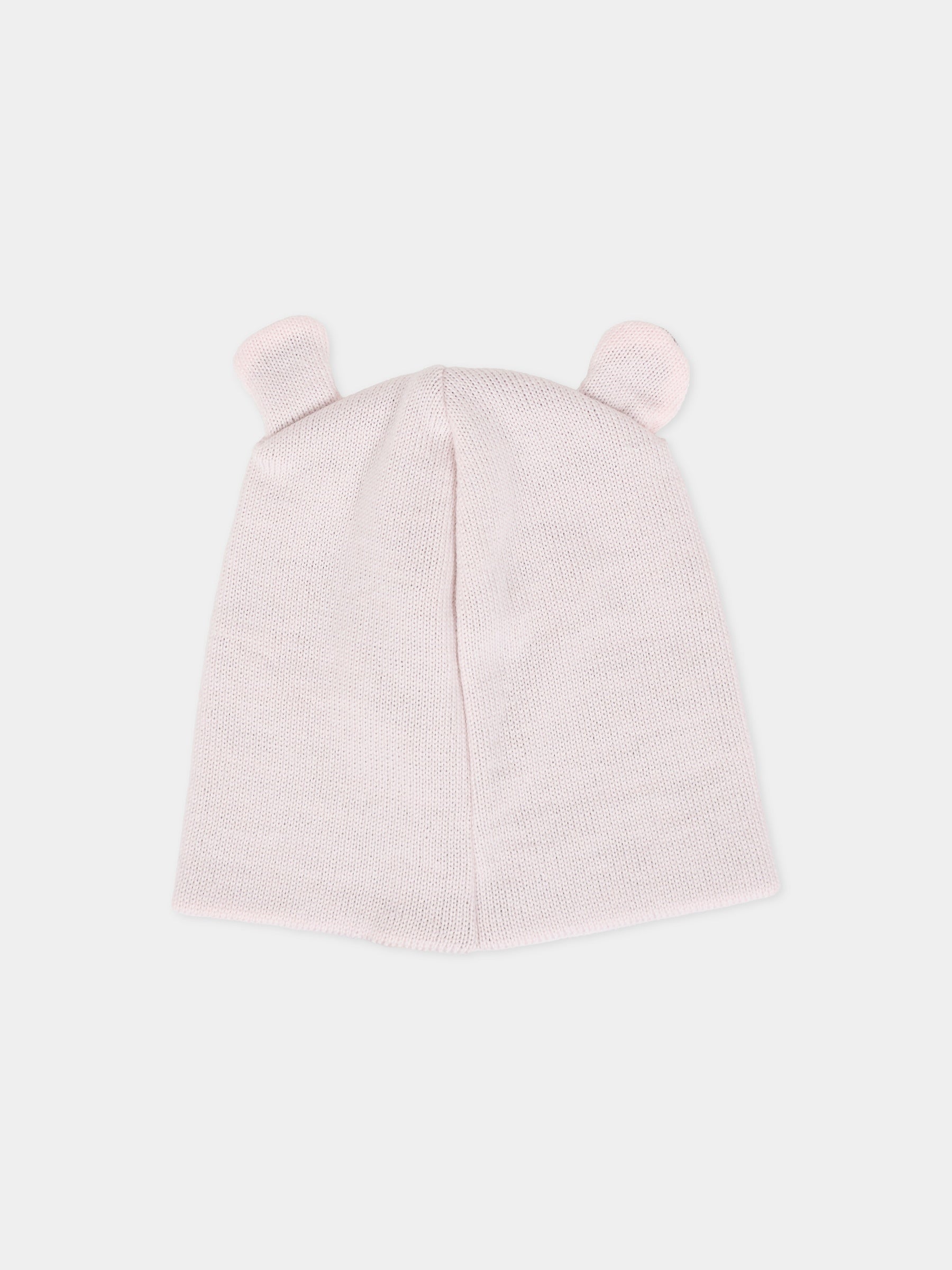 Berretto rosa per neonata con orecchie tortora,Little Bear,2115 CIPRIA/TORTORA