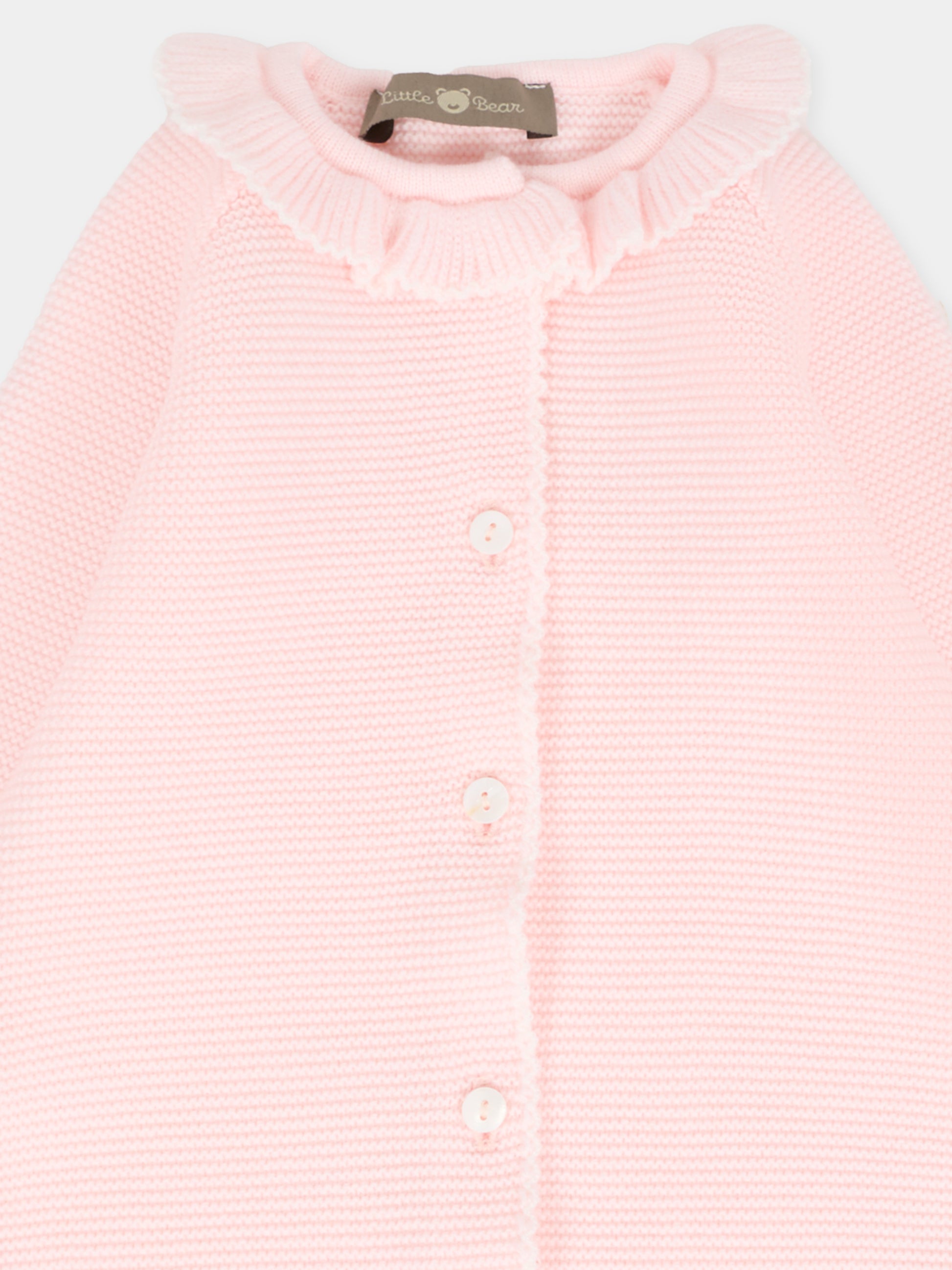 Tutina rosa per neonata con rouche,Little Bear,2104 CIPRIA/LATTE