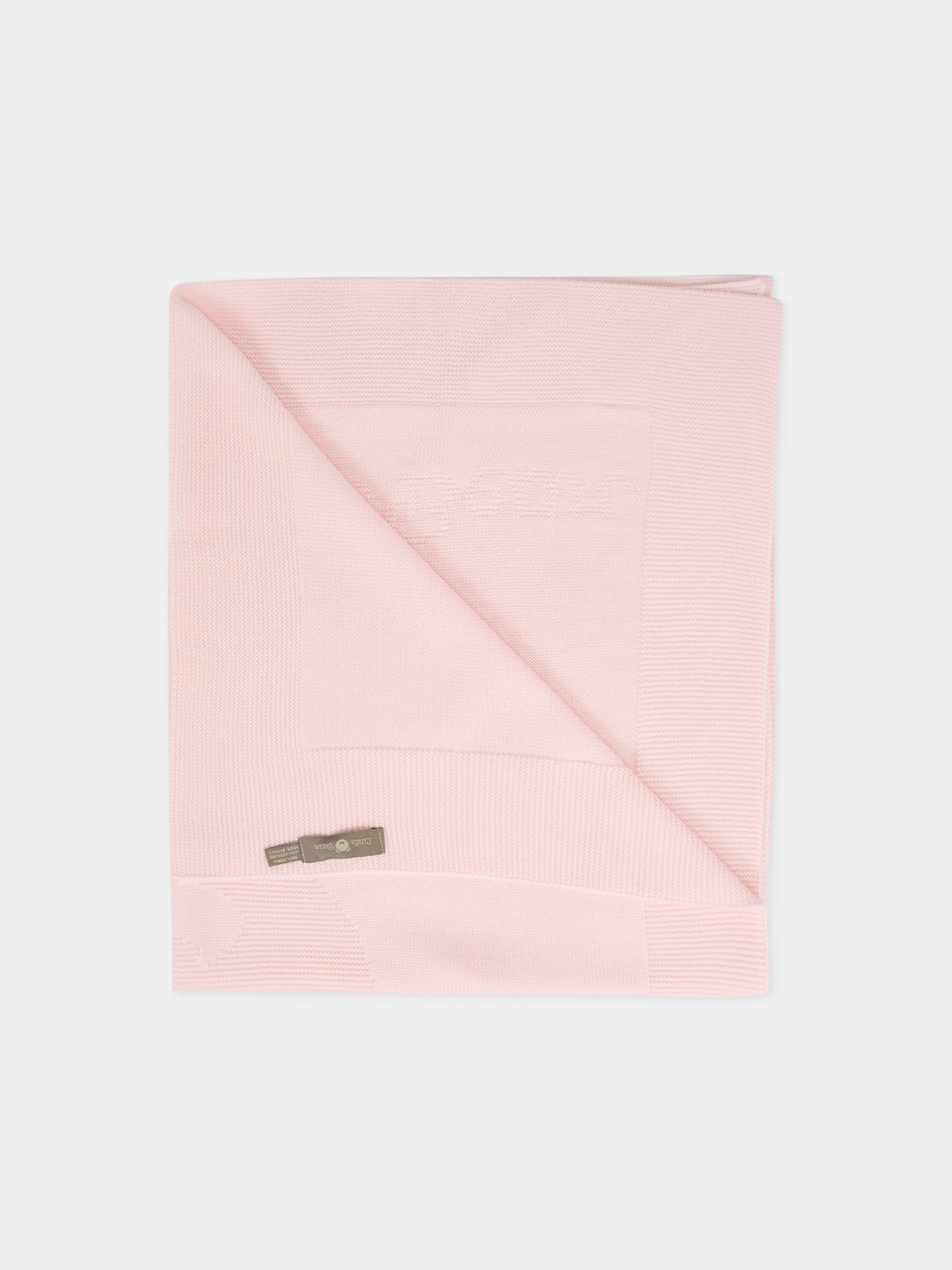 Coperta rosa per neonata con orso e logo,Little Bear,2141 CIPRIA