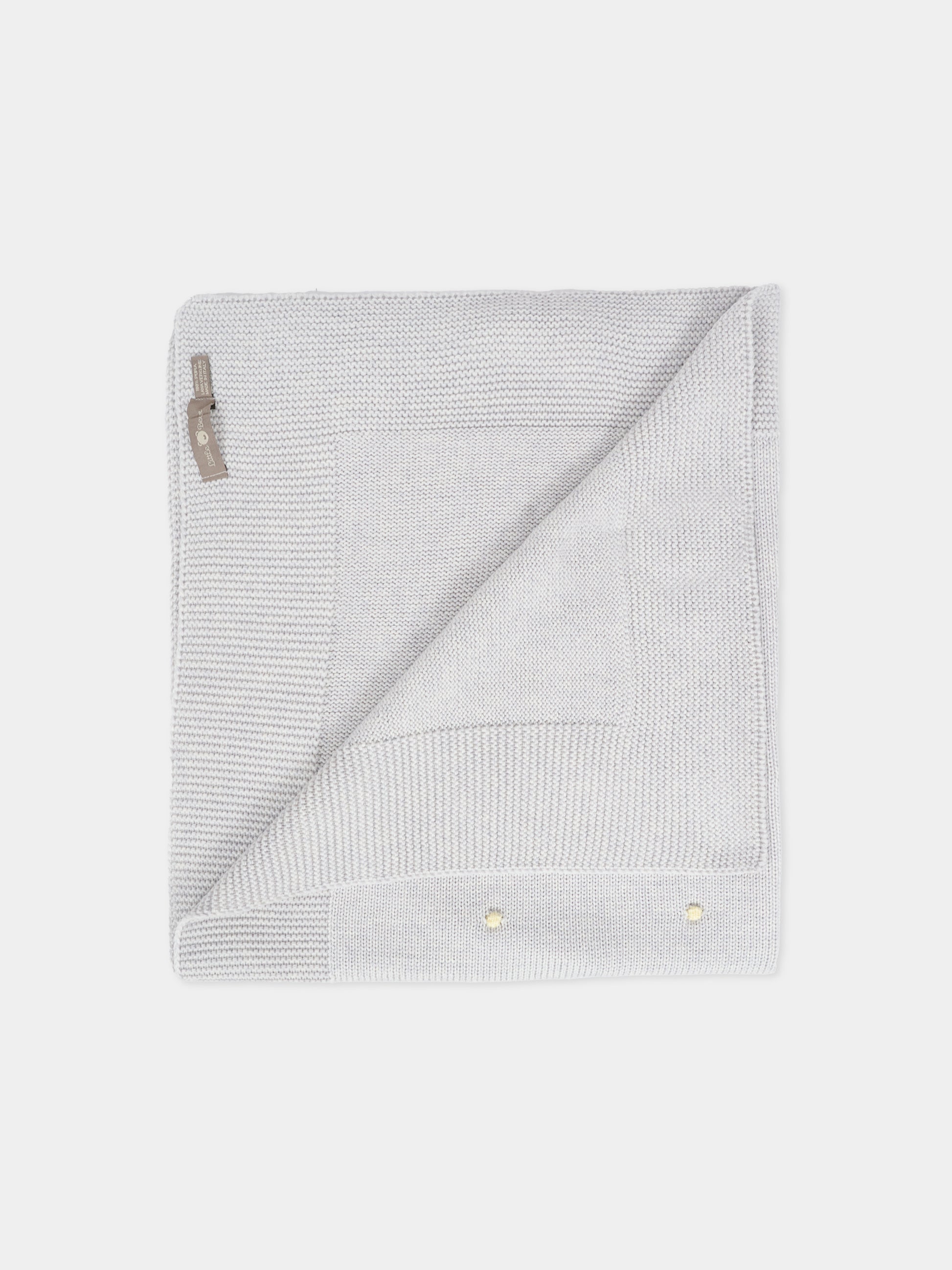 Coperta grigia per neonati con pois gialli,Little Bear,2100 GRIGIO/GIALLO