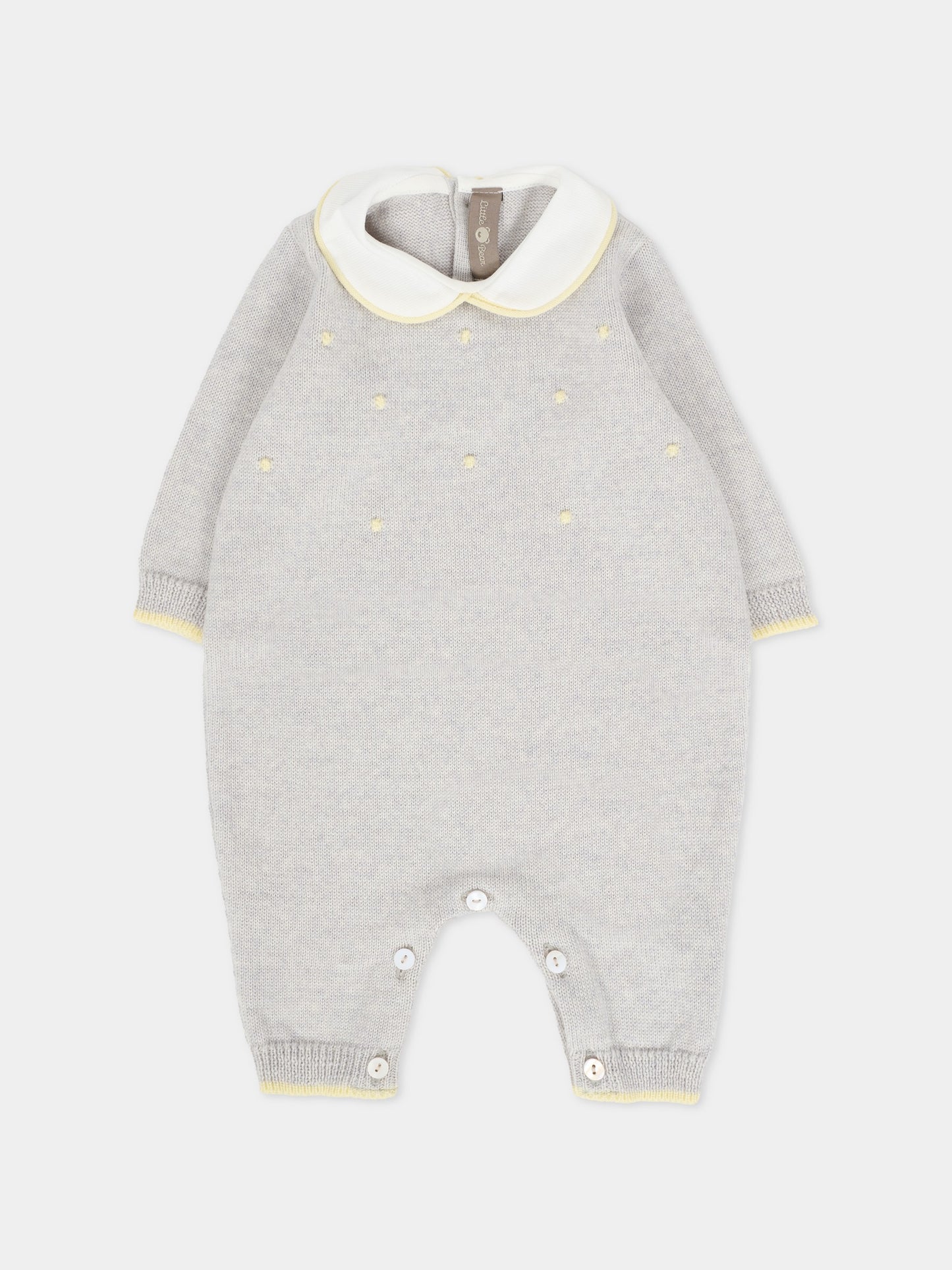 Tutina grigia per neonati con pois gialli,Little Bear,2101 GRIGIO/GIALLO