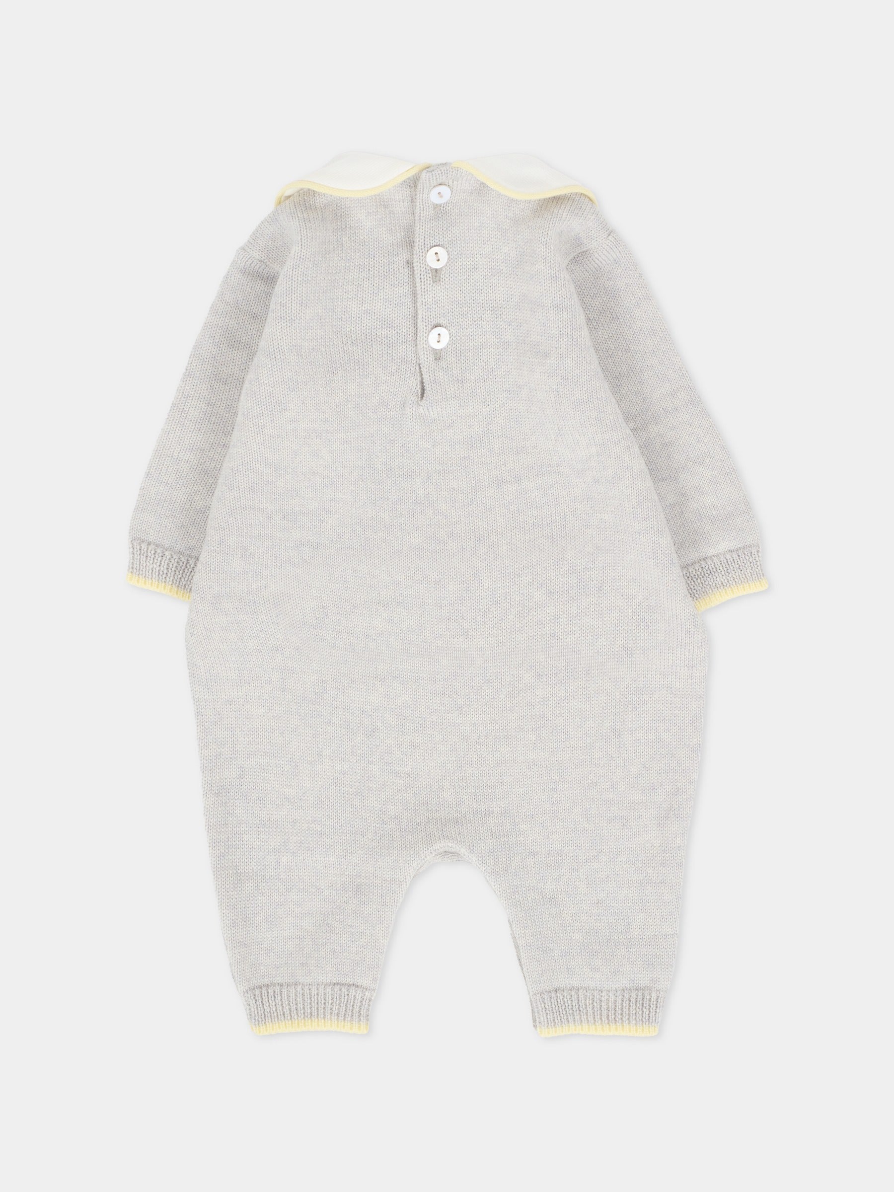 Tutina grigia per neonati con pois gialli,Little Bear,2101 GRIGIO/GIALLO