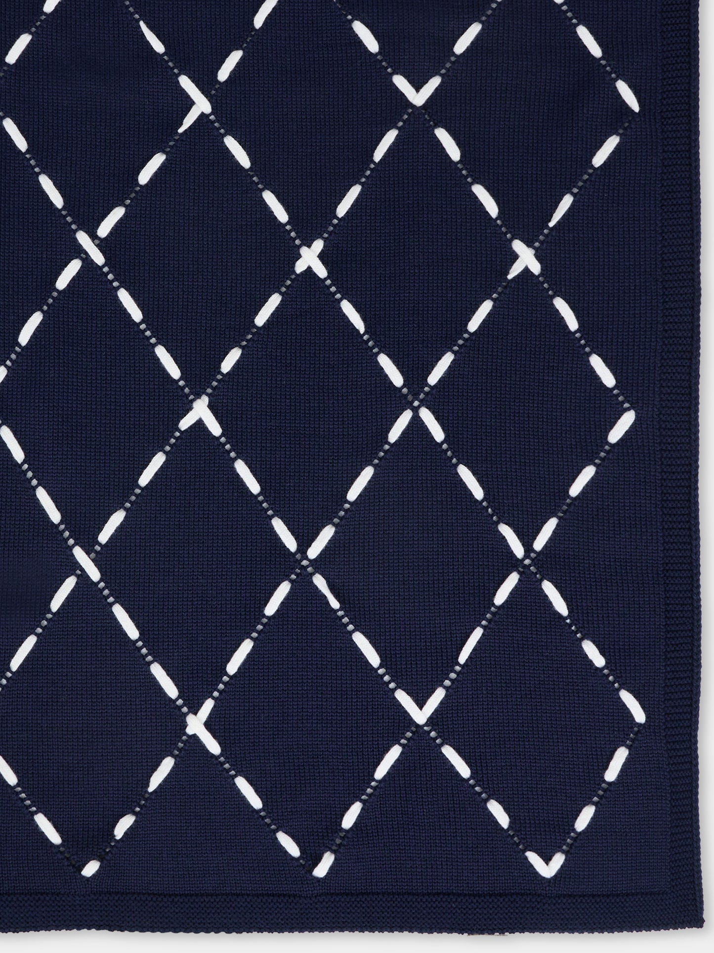 Coperta blu per neonato con rombi,Little Bear,2139 BLU/LATTE