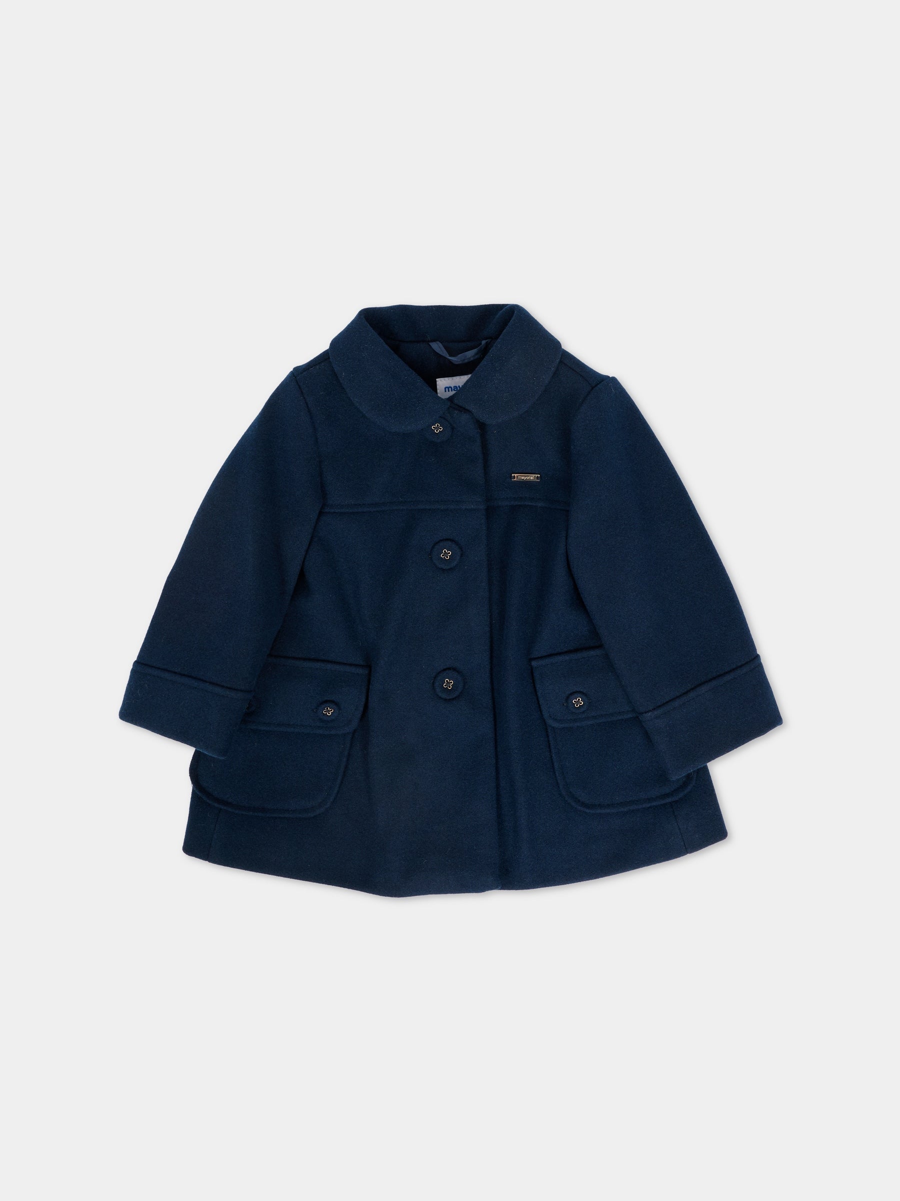 Cappotto blu per neonata con patch logato,Mayoral,2433 028