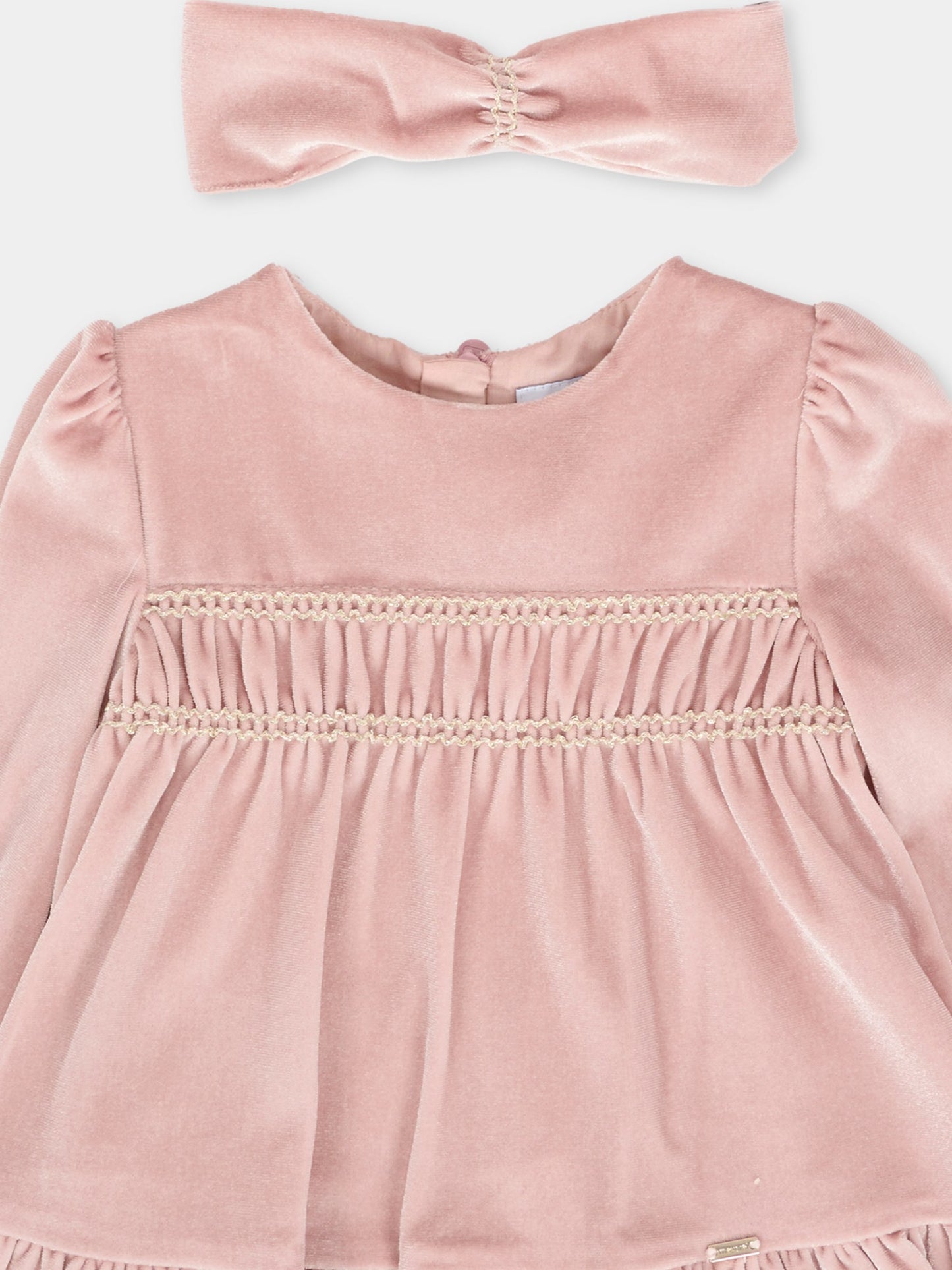 Vestito rosa per neonata con logo,Mayoral,2904 074