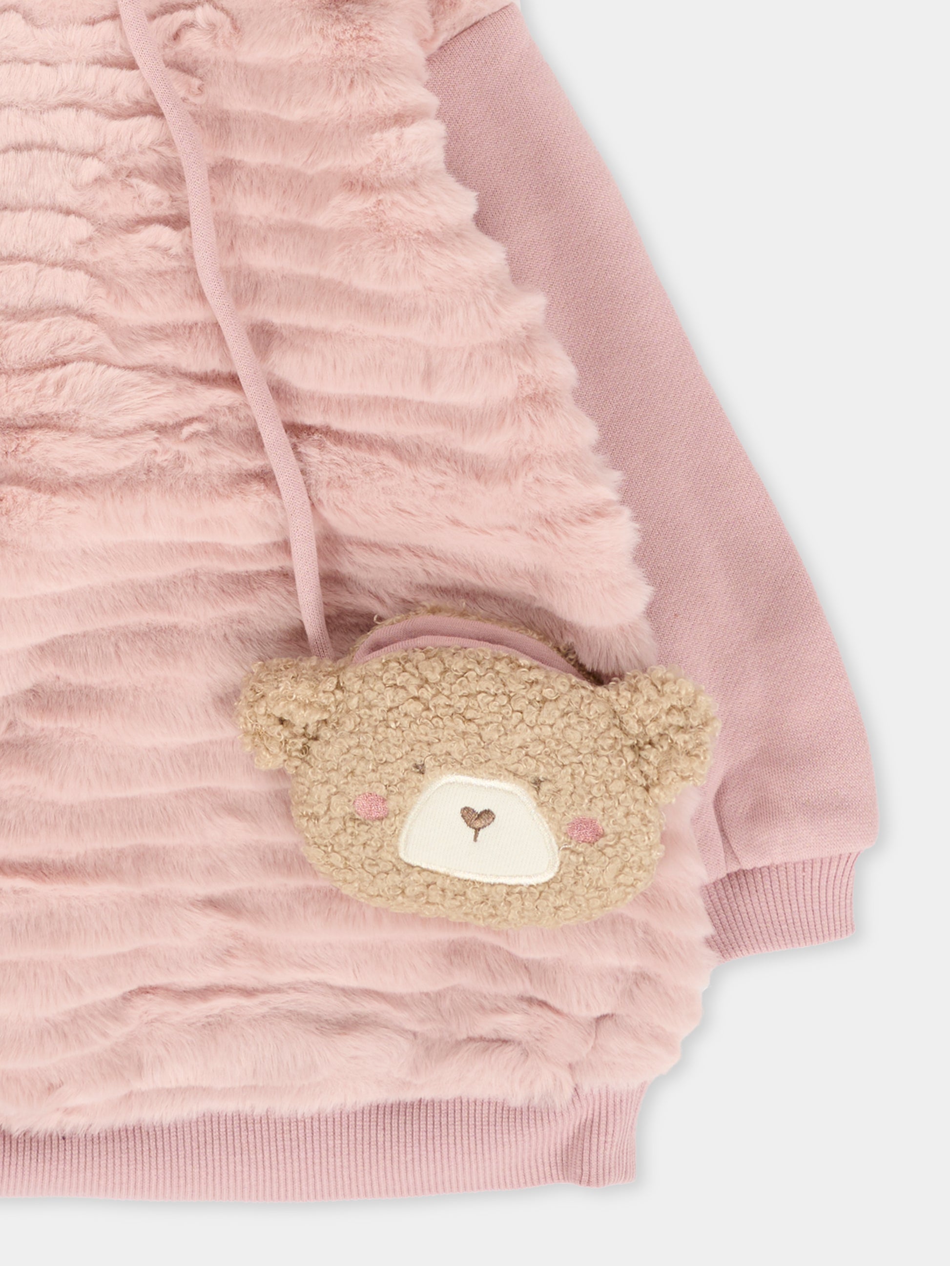 Vestito rosa per neonata con borsa a forma di orsetto,Mayoral,2919 052