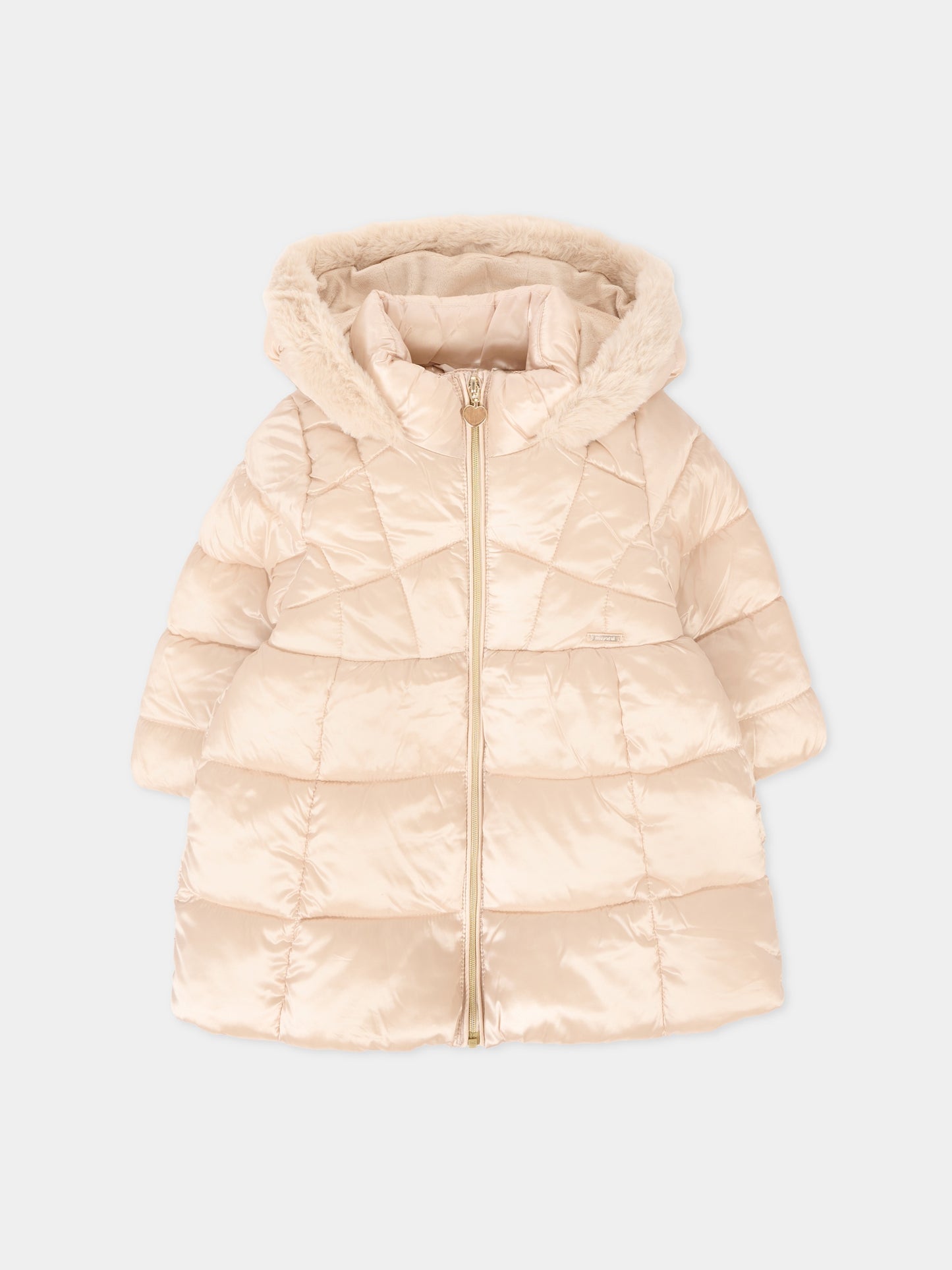 Piumino oro per neonata con logo,Mayoral,2436 055