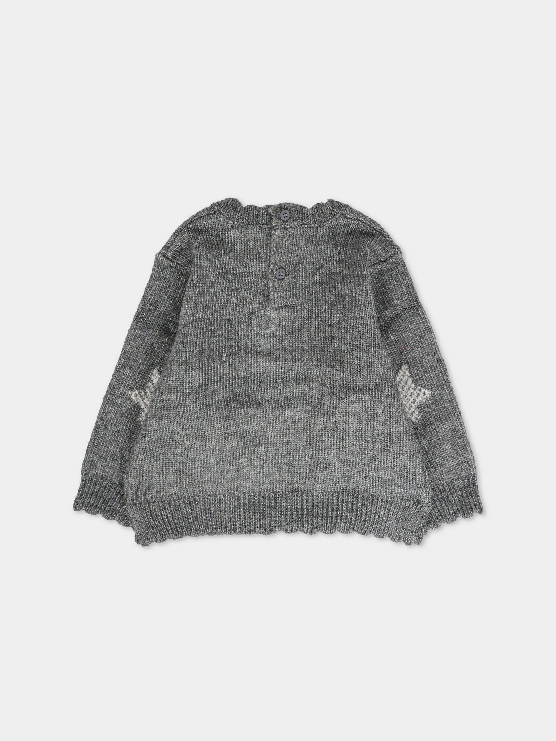 Maglione grigio per neonata con stelle,Mayoral,2355 026