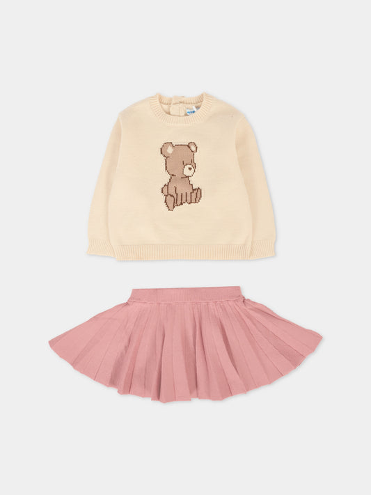 Completo rosa per neonata con orso,Mayoral,2925 016