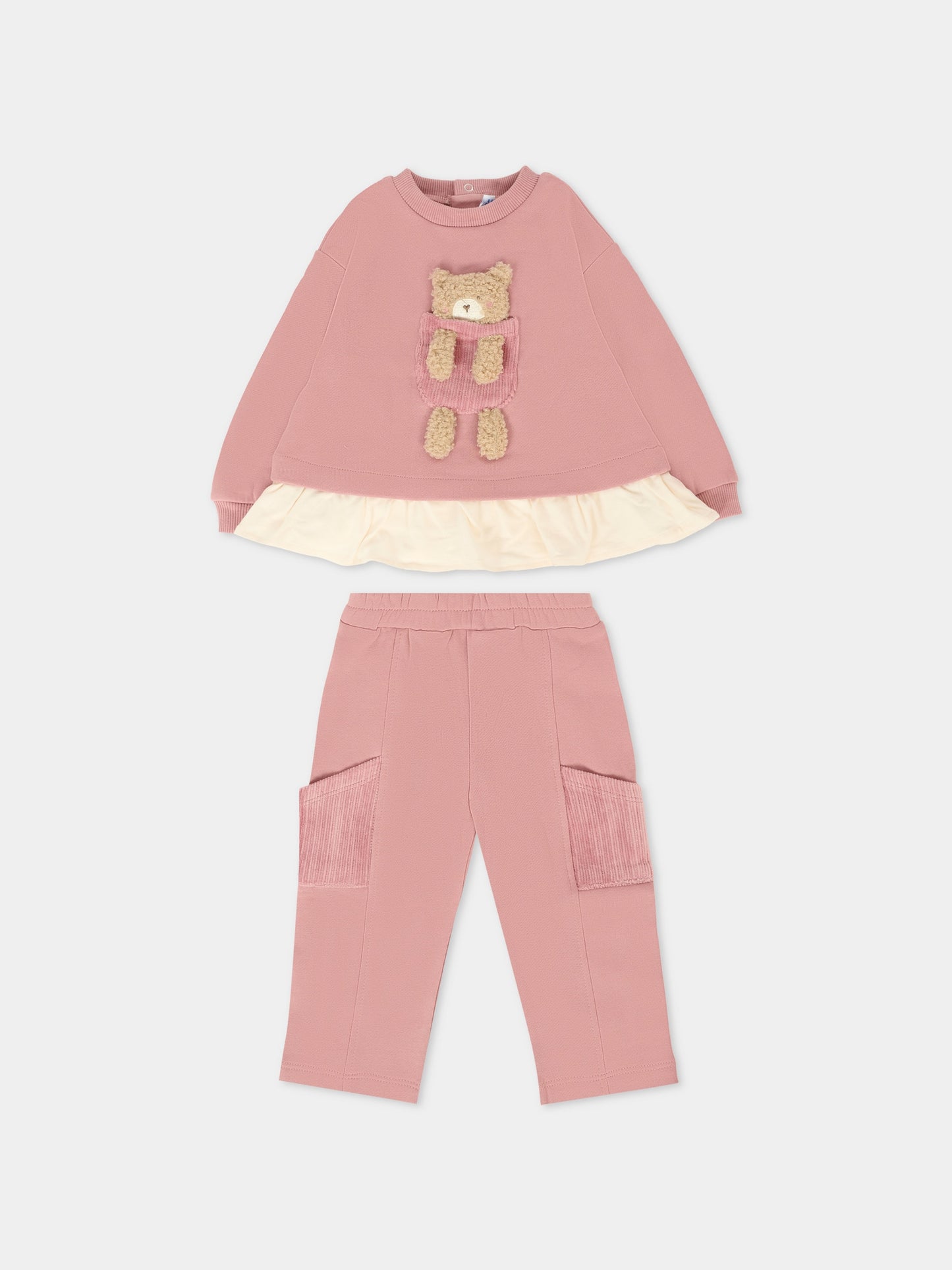 Completo rosa per neonata con orso,Mayoral,2843 051