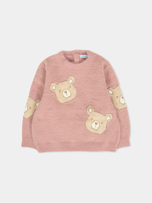 Maglione rosa per neonata con orsetti,Mayoral,2356 057