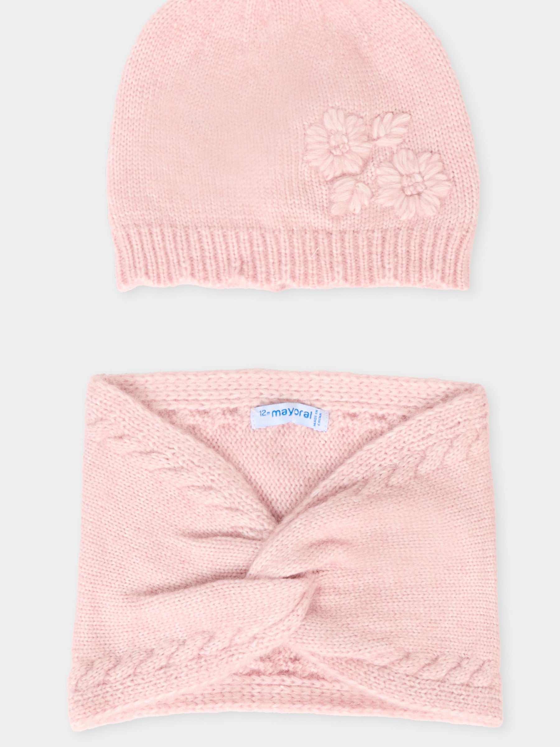 Set accessori rosa per neonata con pompon,Mayoral,10019 047