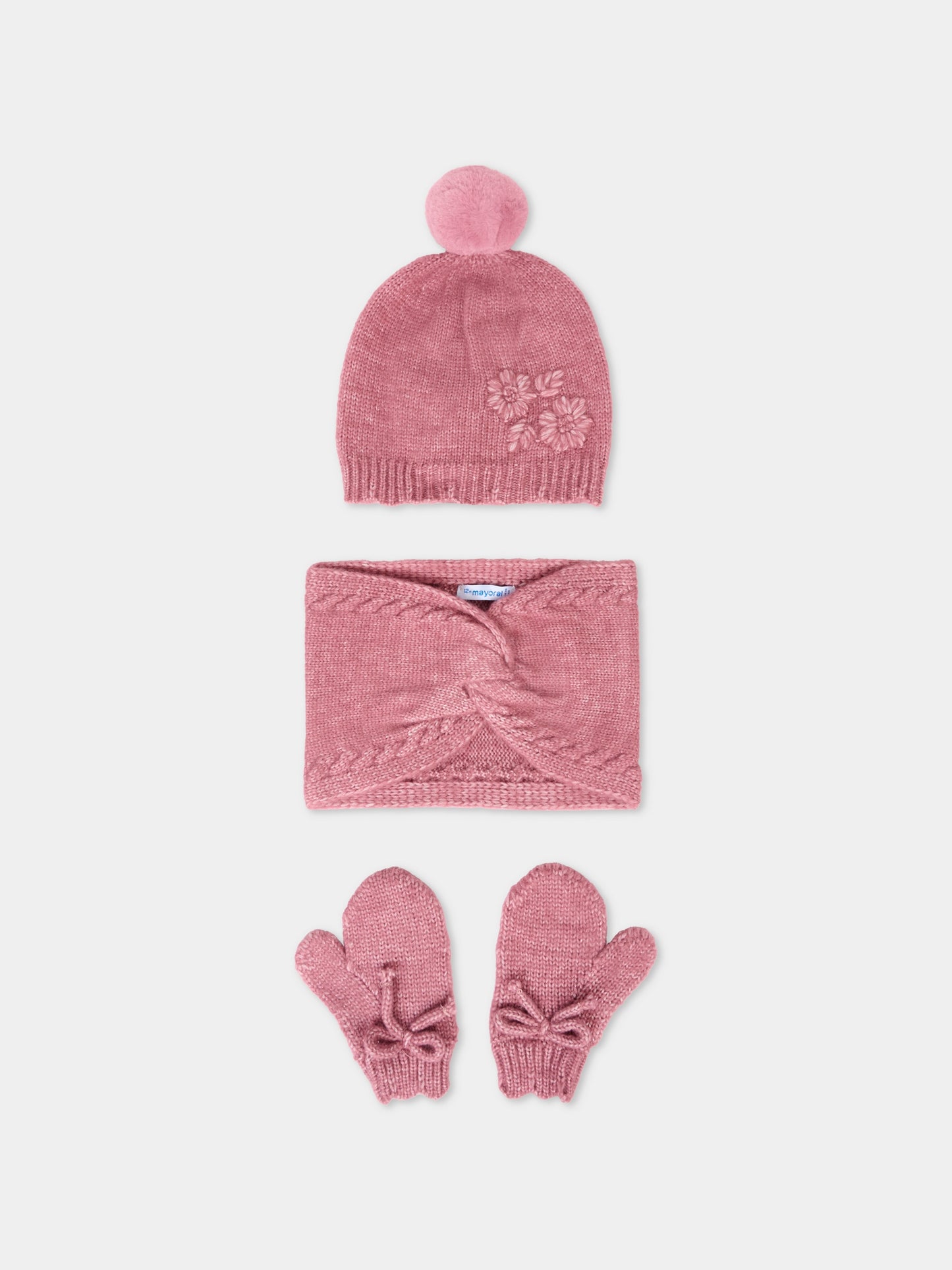 Set accessori fucsia per neonata con pompon,Mayoral,10019 049