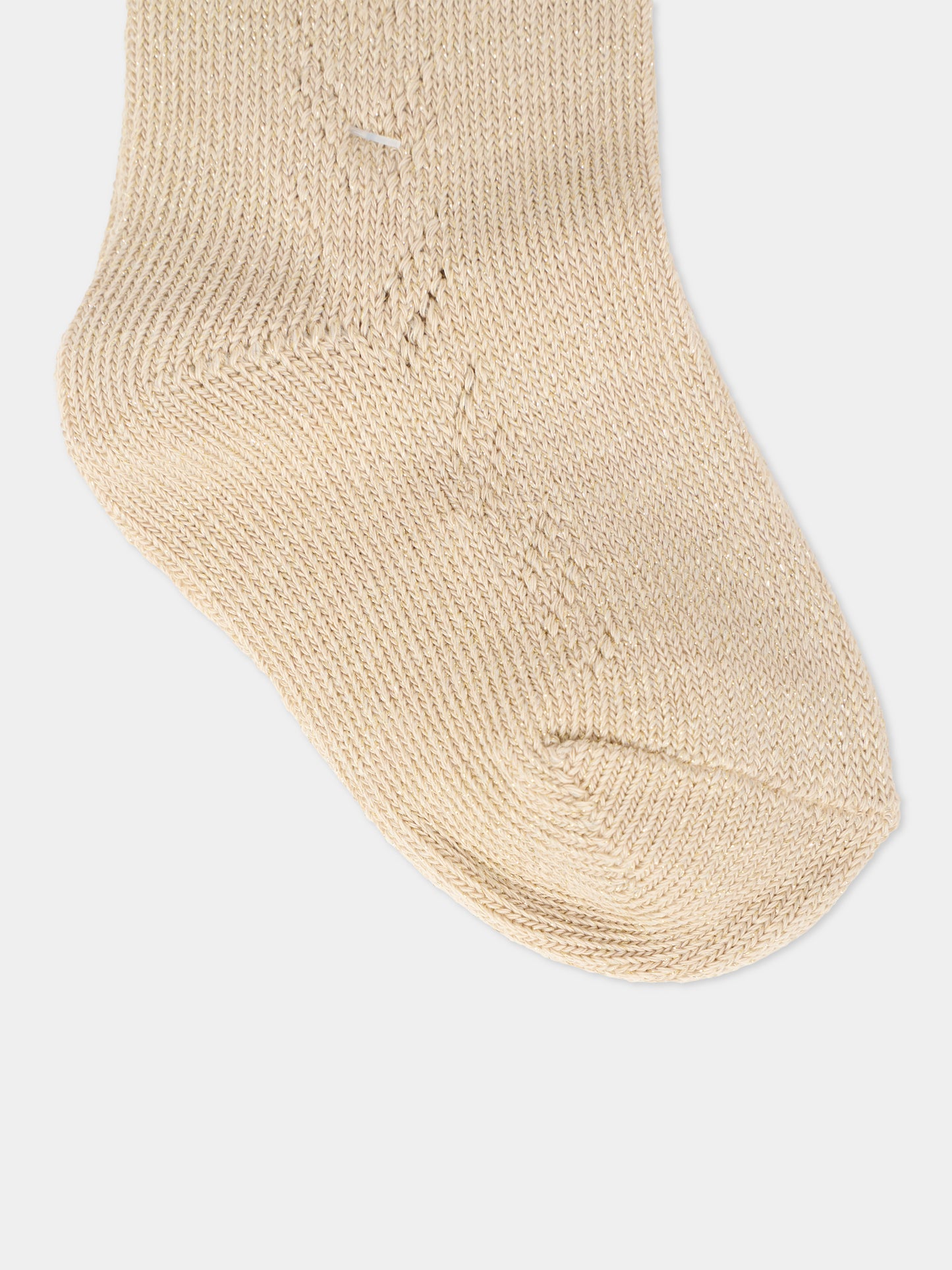 Calzini oro per neonata con fiocco,Mayoral,10010 042