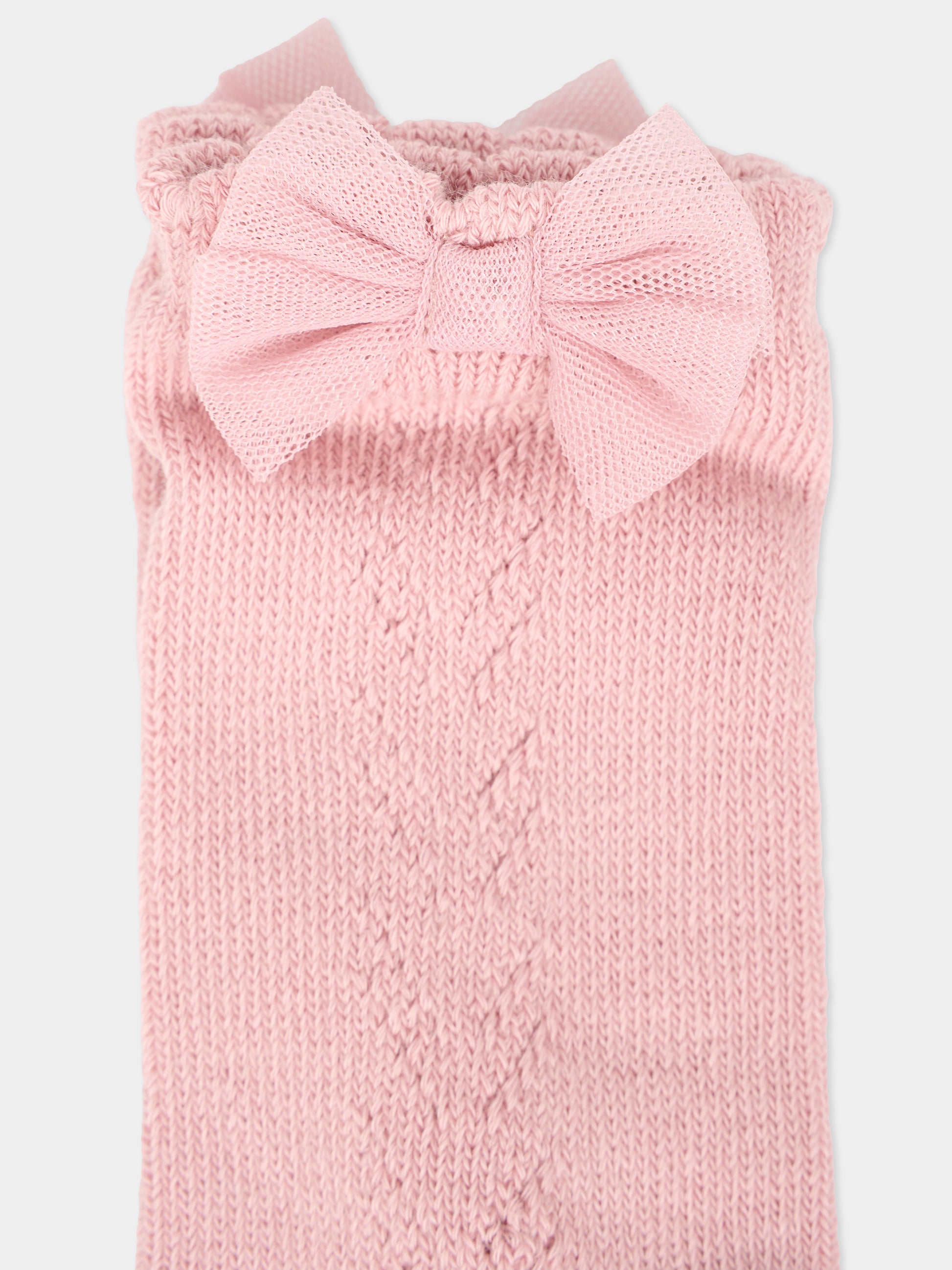 Calzini rosa per neonata con fiocco,Mayoral,10010 046