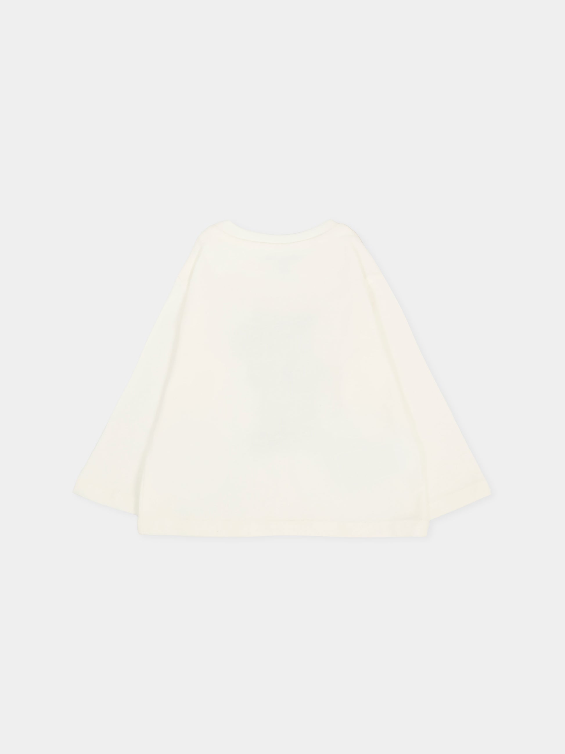 T-shirt bianca per neonato con orso,Mayoral,2058 082