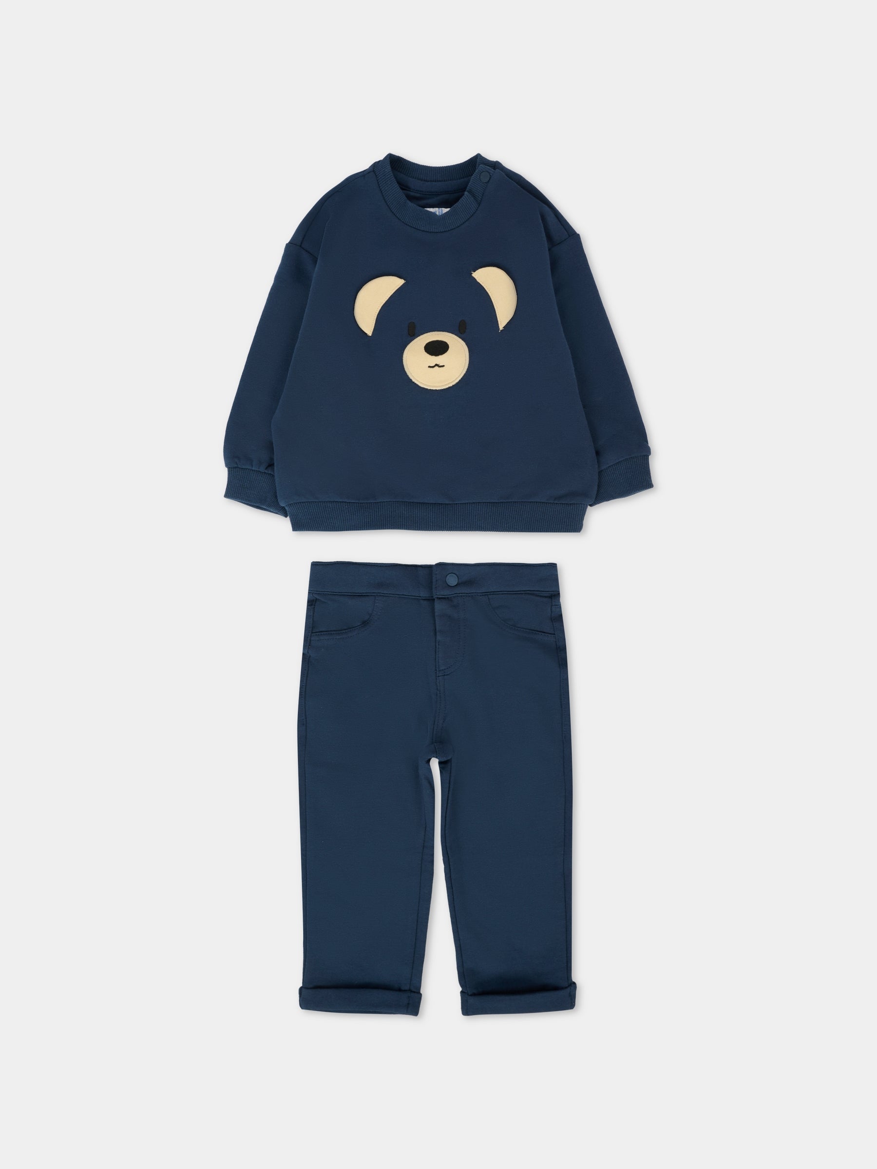 Completo blu per neonato con orso,Mayoral,2597 057