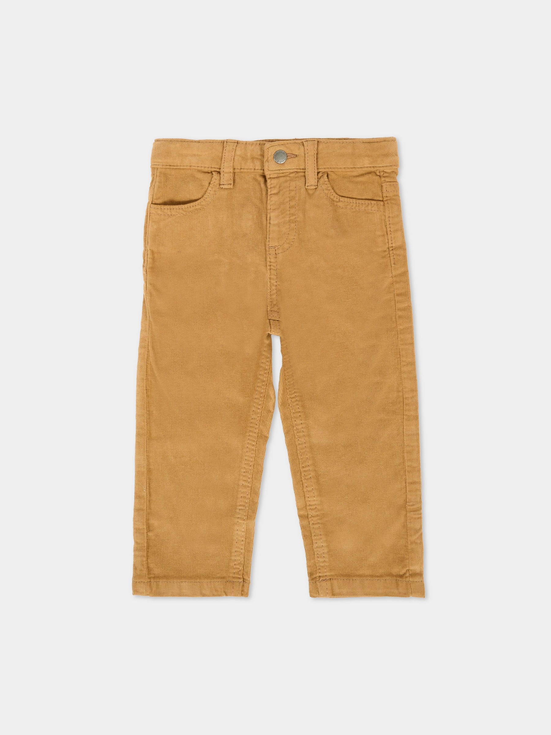 Pantaloni marroni per neonato con logo,Mayoral,542 054