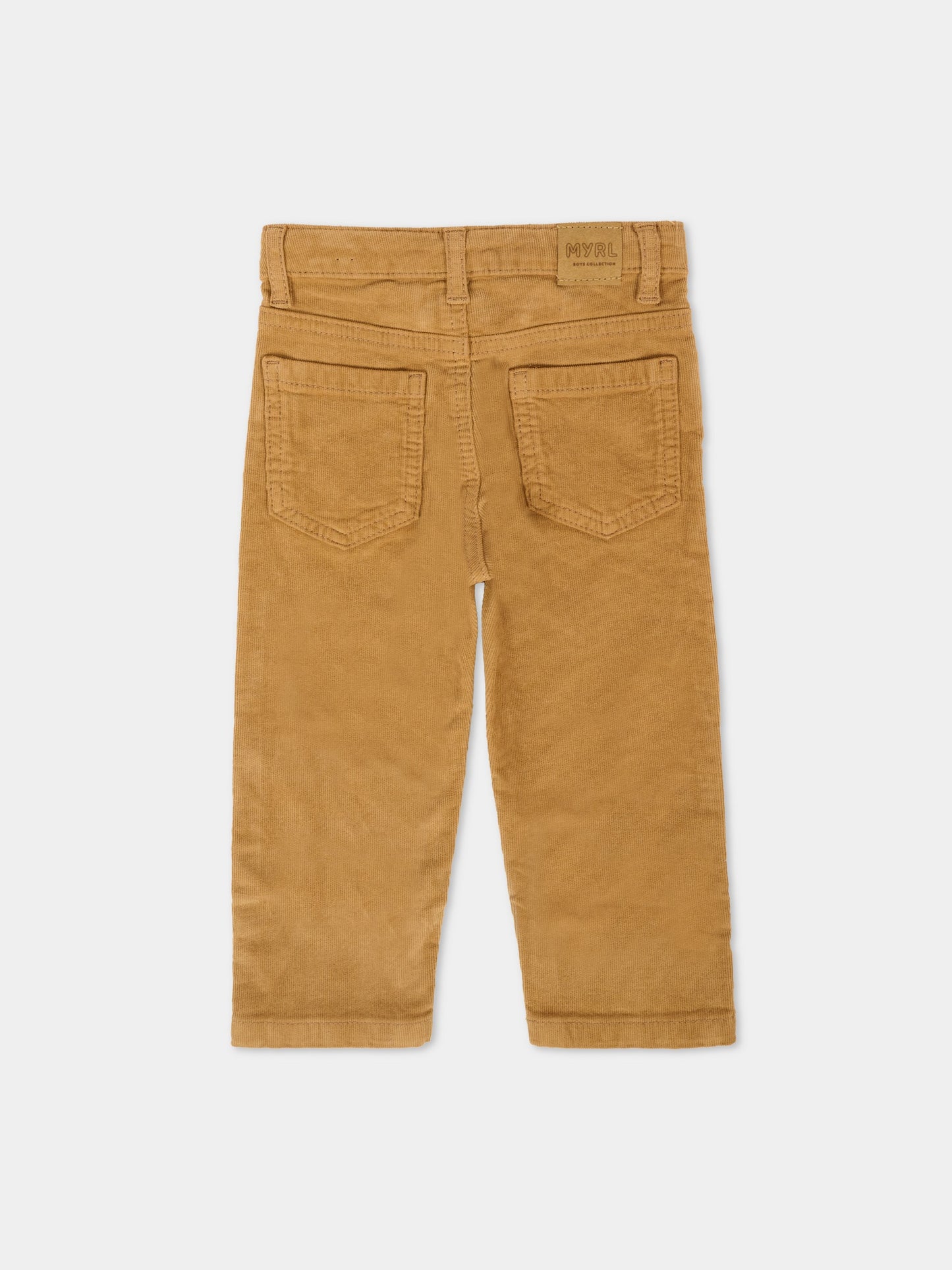 Pantaloni marroni per neonato con logo,Mayoral,542 054