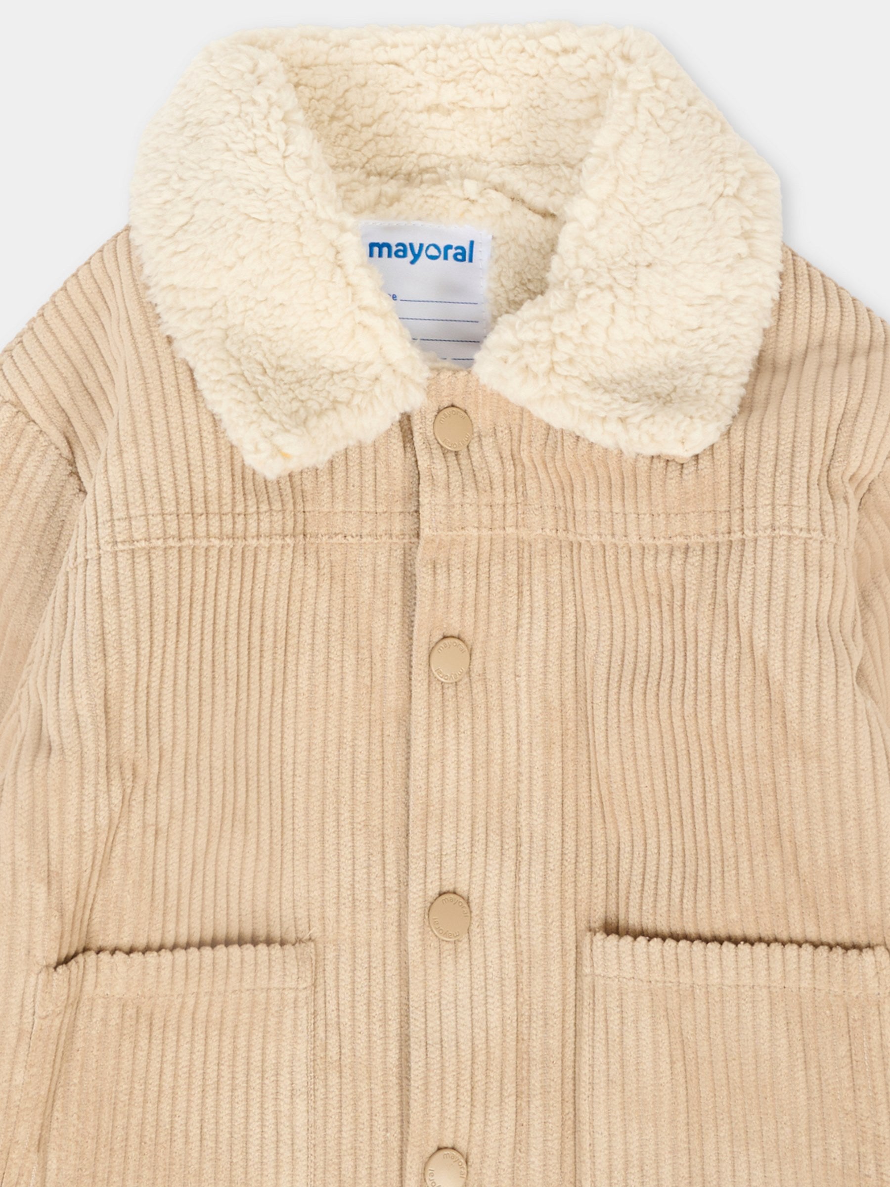 Cappotto beige per neonato con logo,Mayoral,2419 093